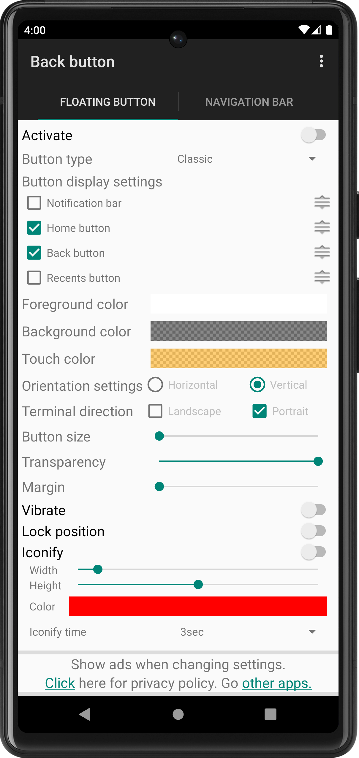 اسکرین شات 2 برنامه Back Button