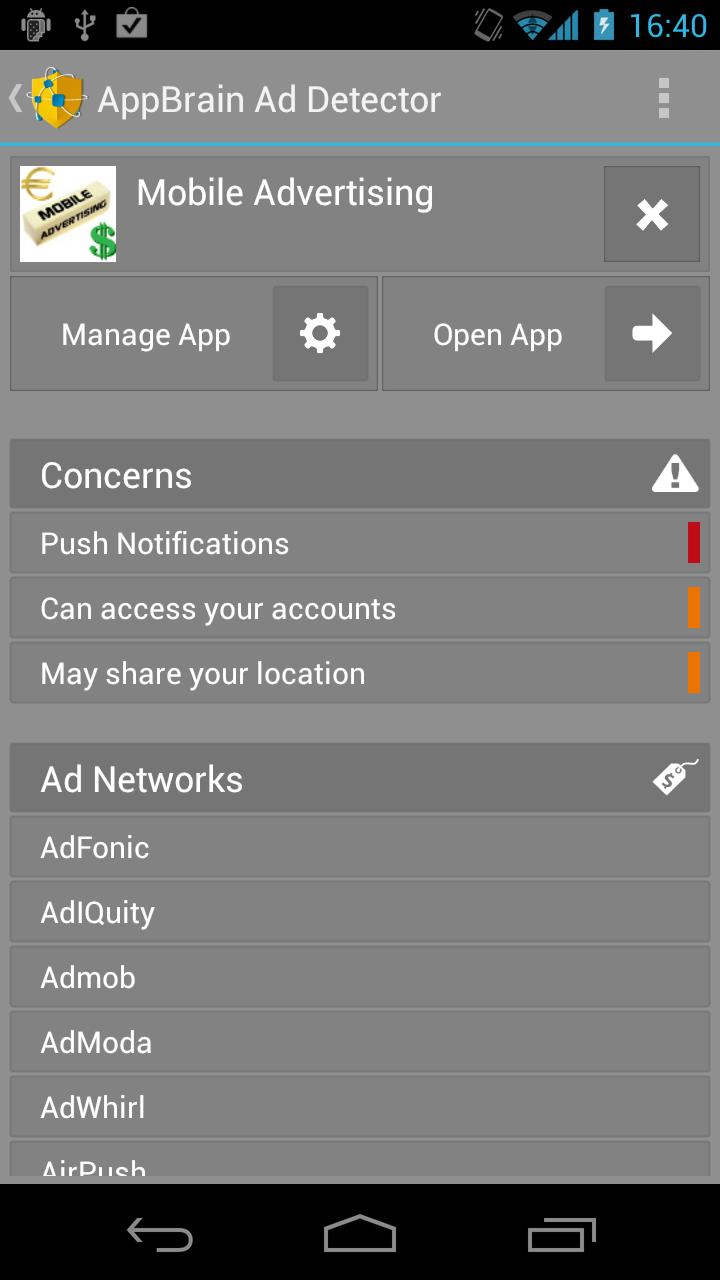 اسکرین شات 4 برنامه AppBrain Ad Detector