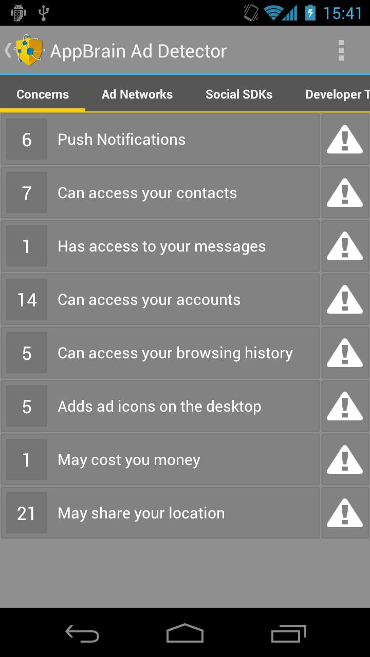 اسکرین شات 2 برنامه AppBrain Ad Detector