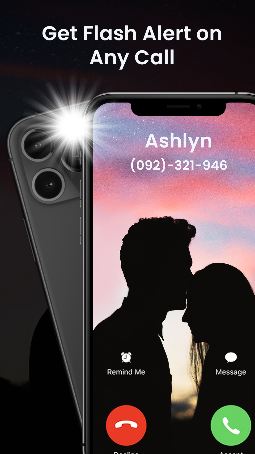 اسکرین شات 1 برنامه Flash on Call and SMS