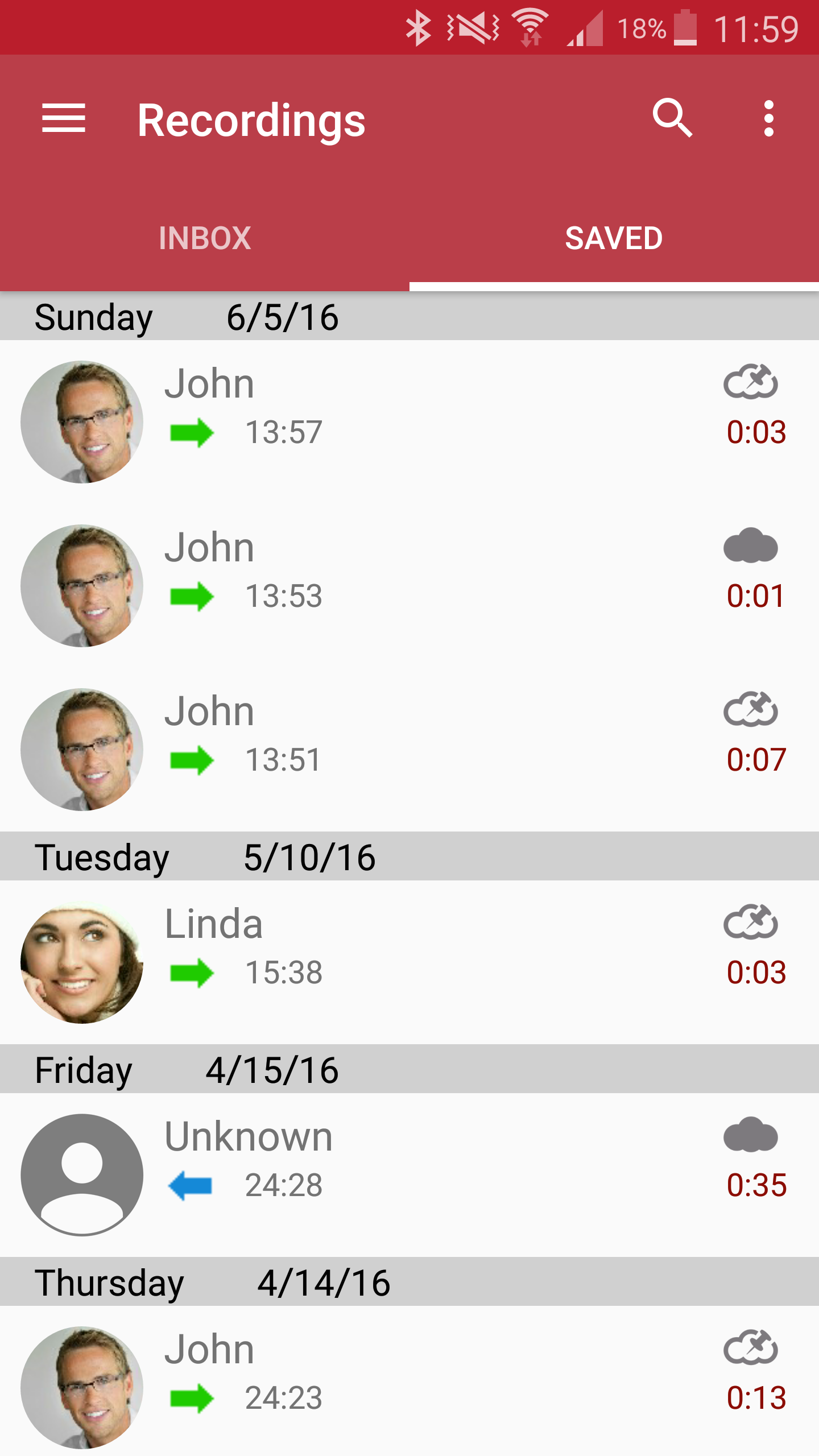 اسکرین شات 1 برنامه Automatic Call Recorder
