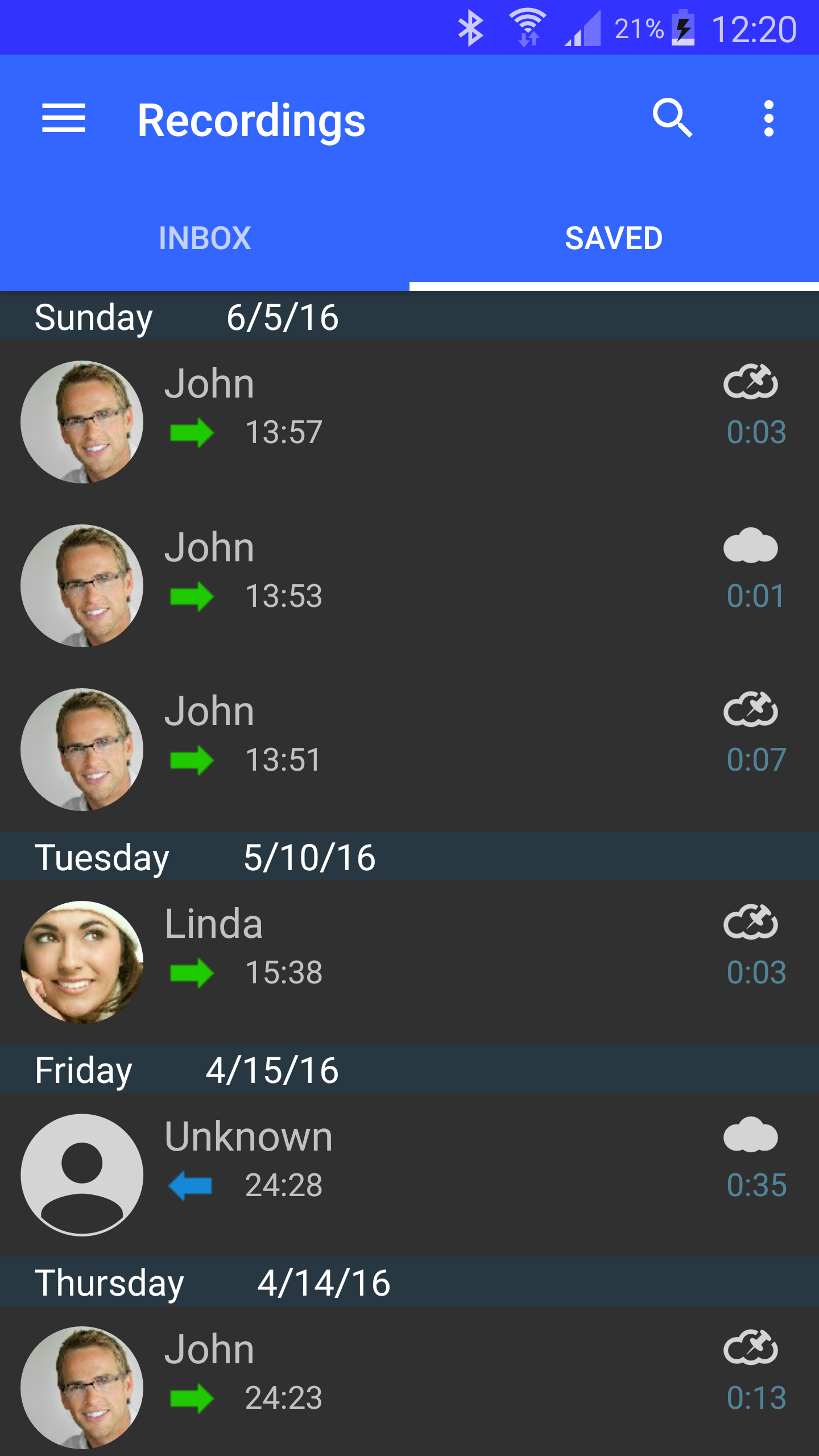 اسکرین شات 6 برنامه Automatic Call Recorder