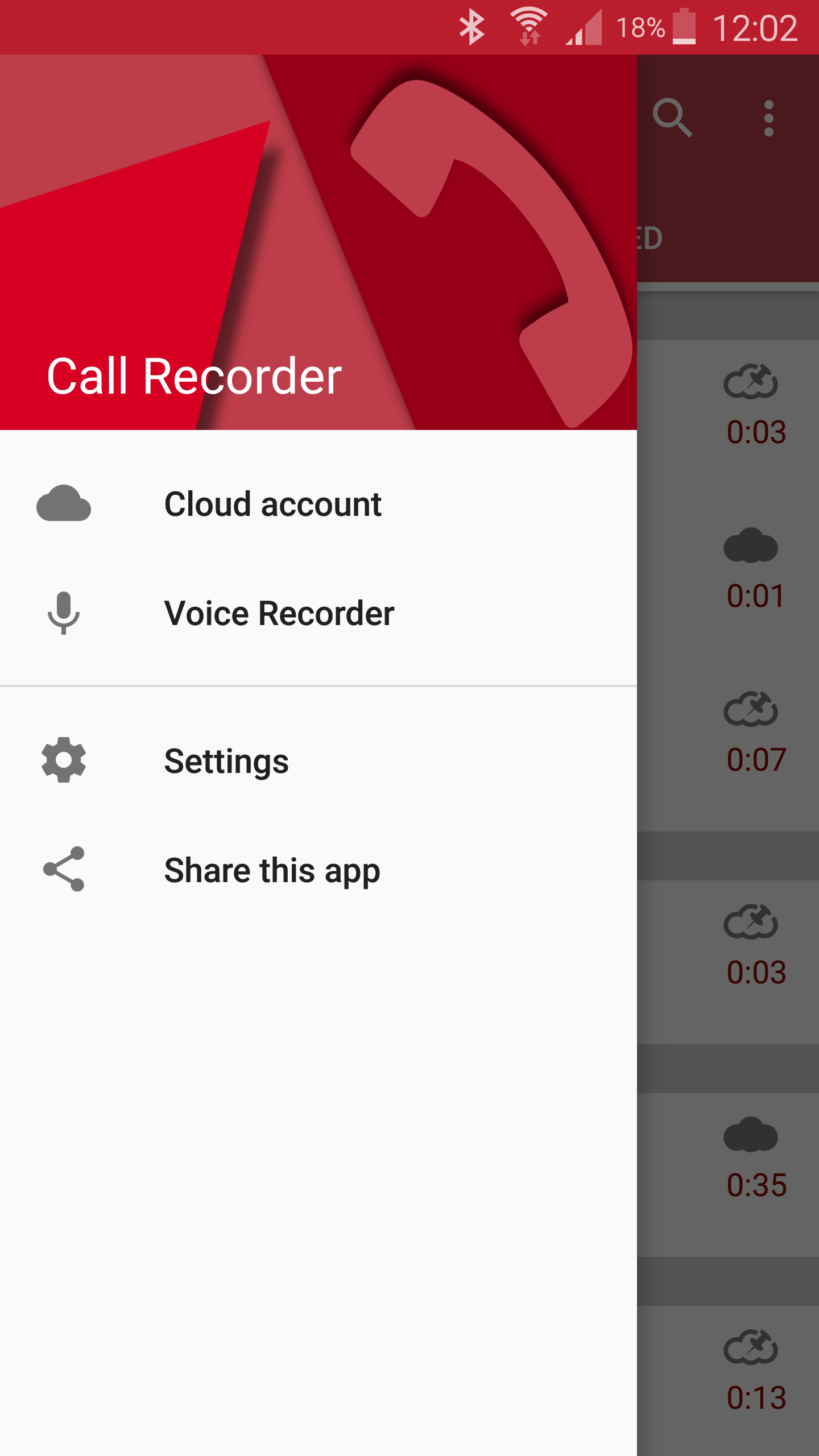 اسکرین شات 2 برنامه Automatic Call Recorder