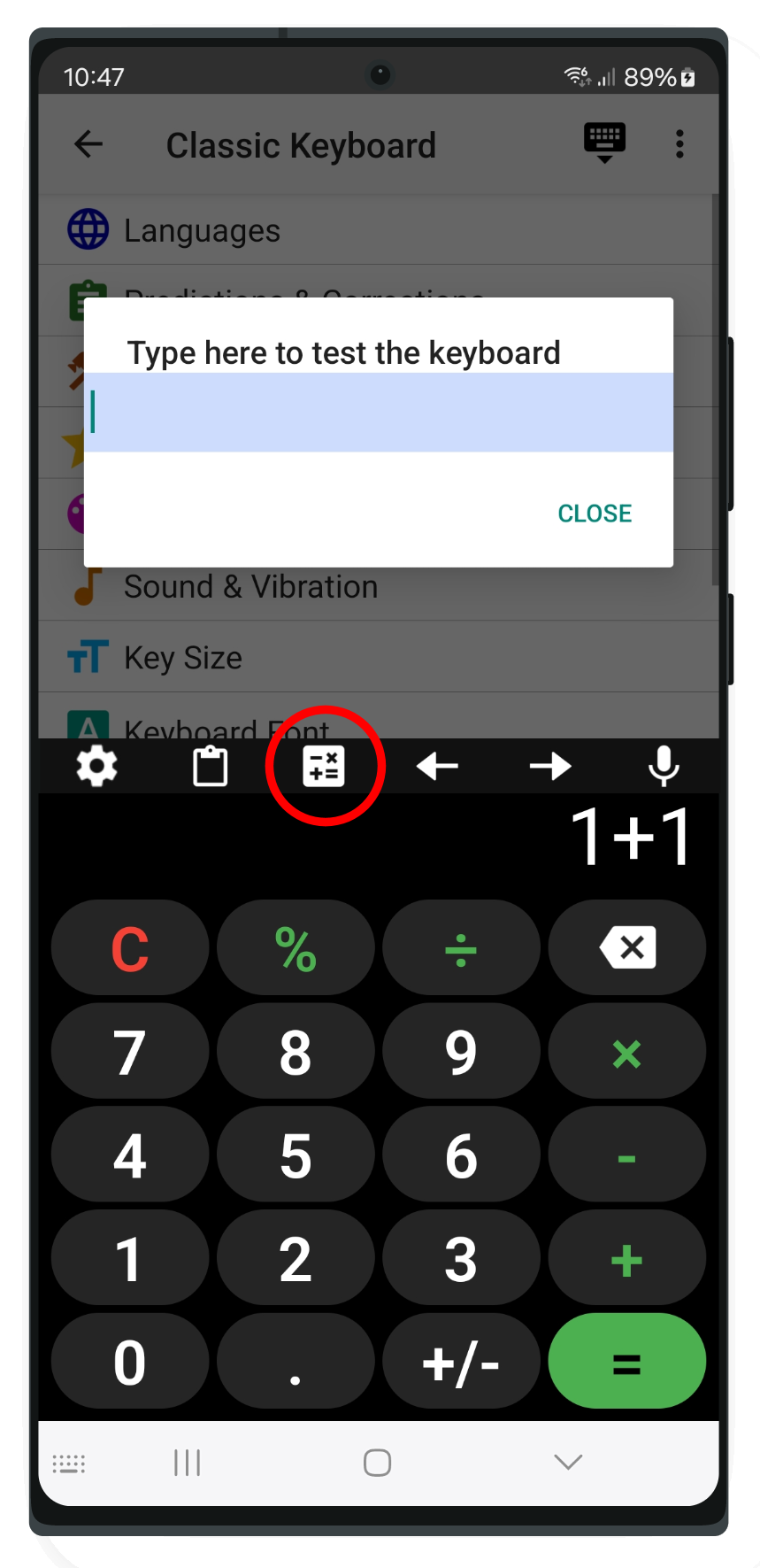 اسکرین شات 4 برنامه Classic Big Keyboard