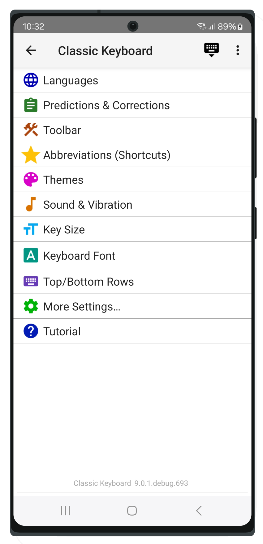 اسکرین شات 5 برنامه Classic Big Keyboard