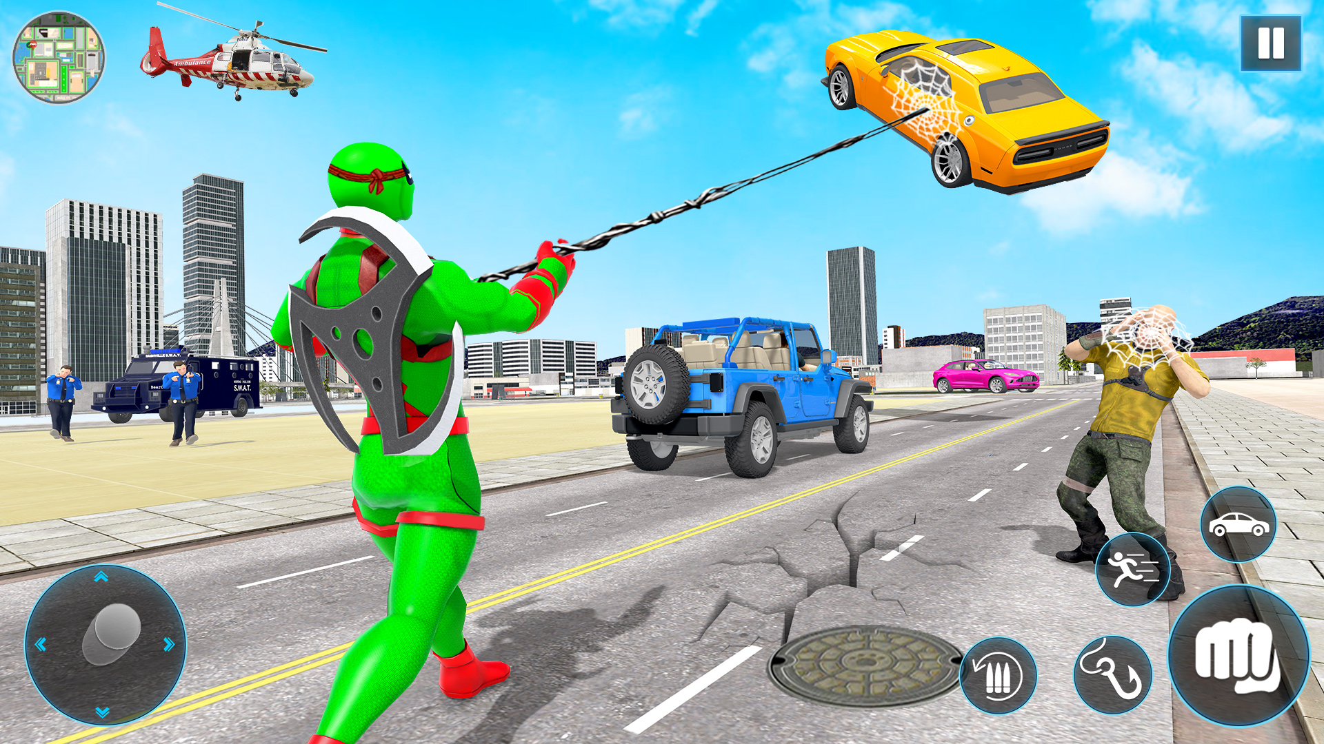 اسکرین شات 1 برنامه Flying Ninja Rope Hero Crime