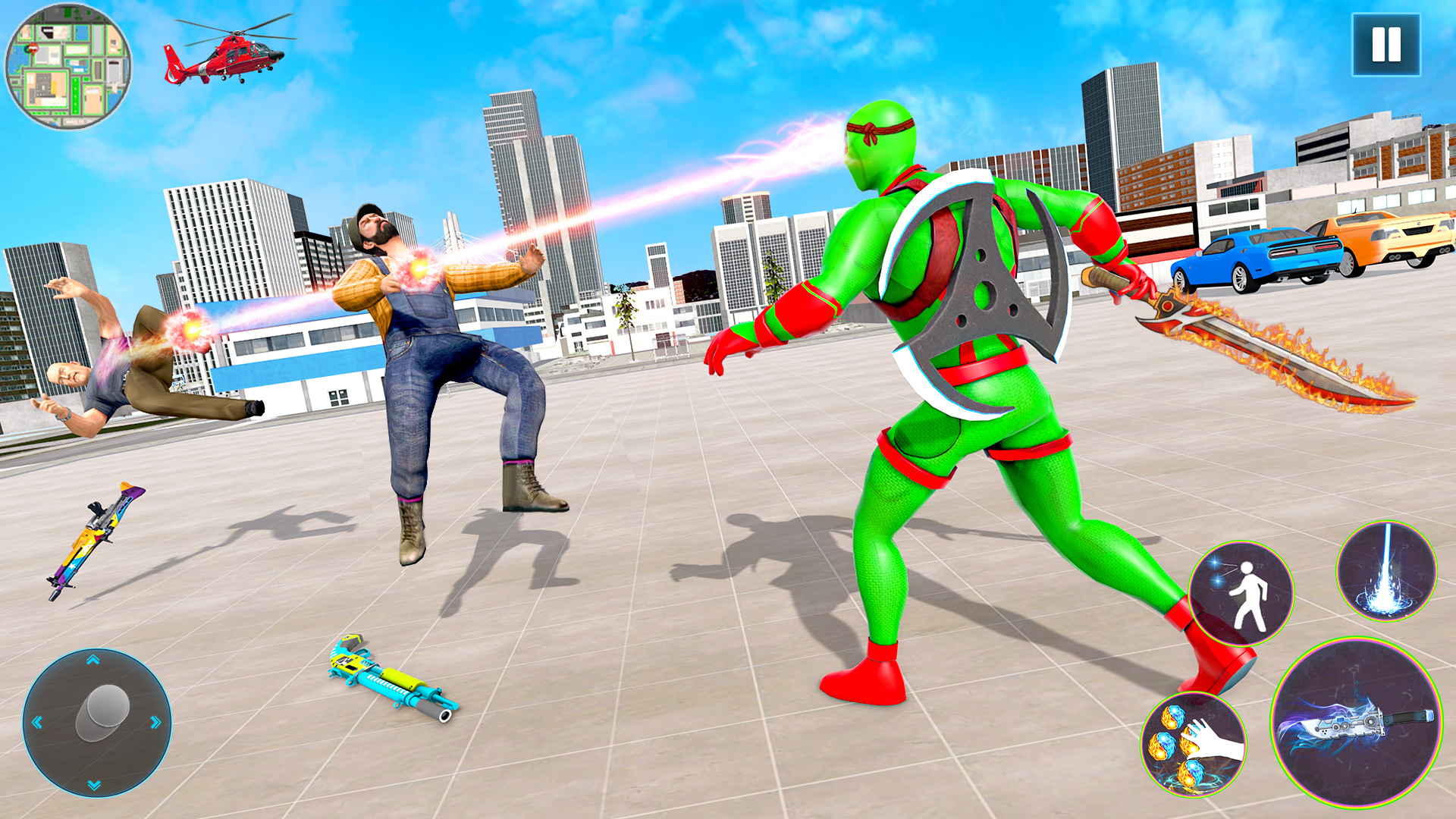 اسکرین شات 5 برنامه Flying Ninja Rope Hero Crime