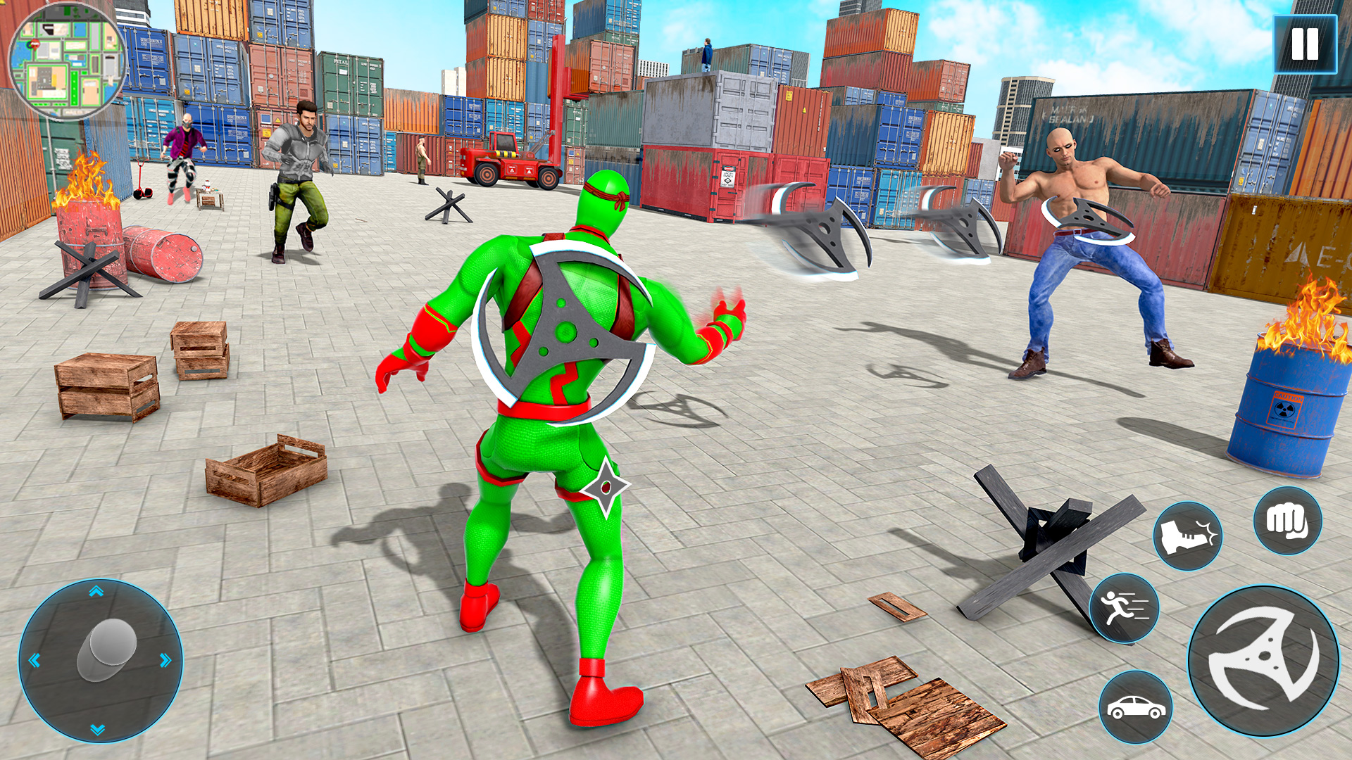 اسکرین شات 2 برنامه Flying Ninja Rope Hero Crime