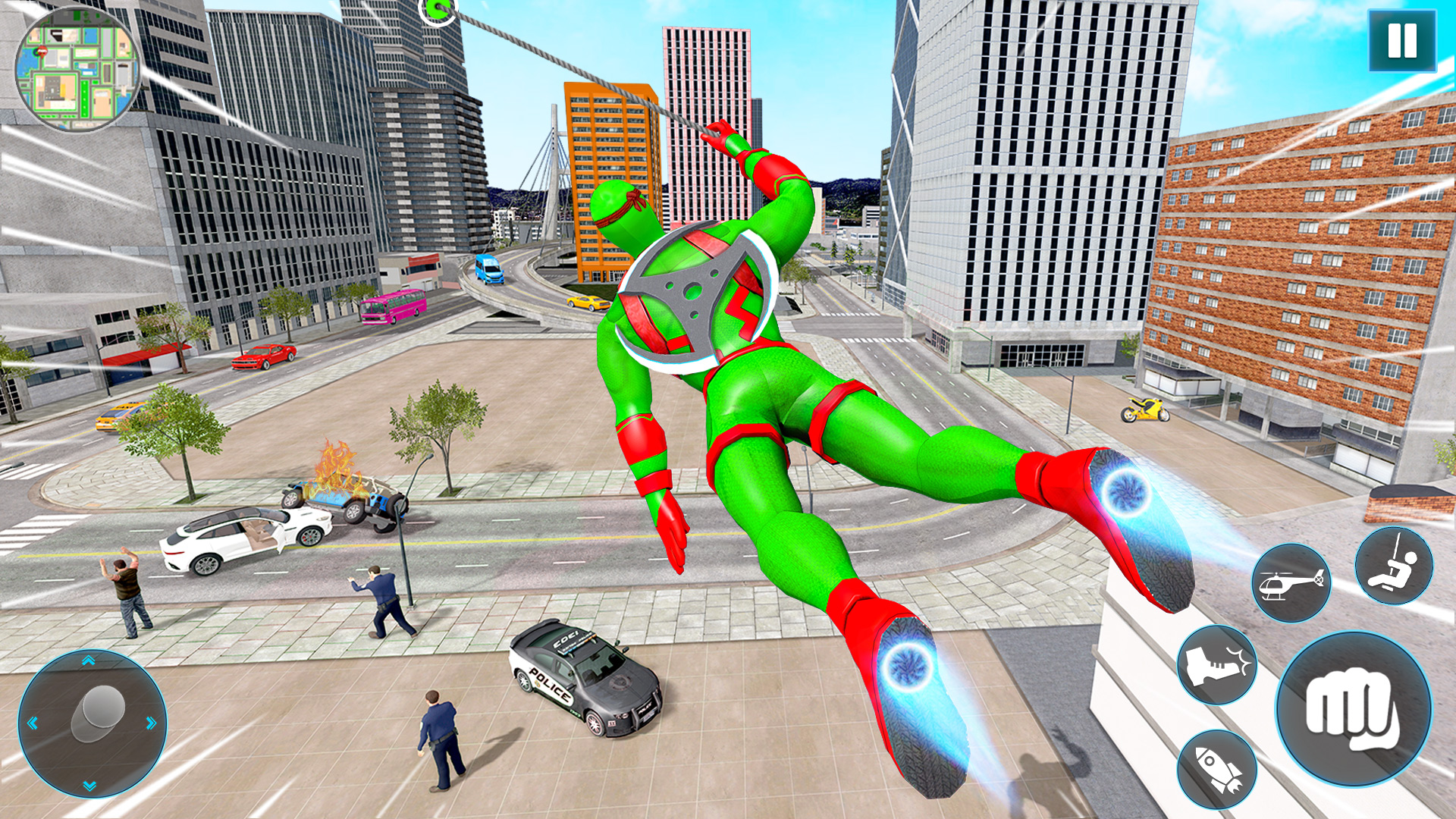 اسکرین شات 3 برنامه Flying Ninja Rope Hero Crime