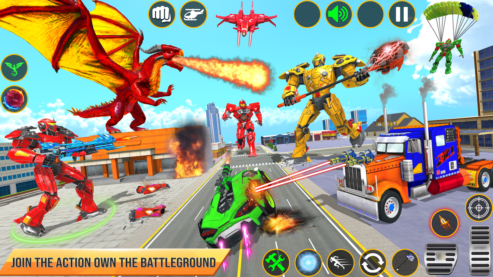 اسکرین شات 6 برنامه Dragon Robot Car Games 3d