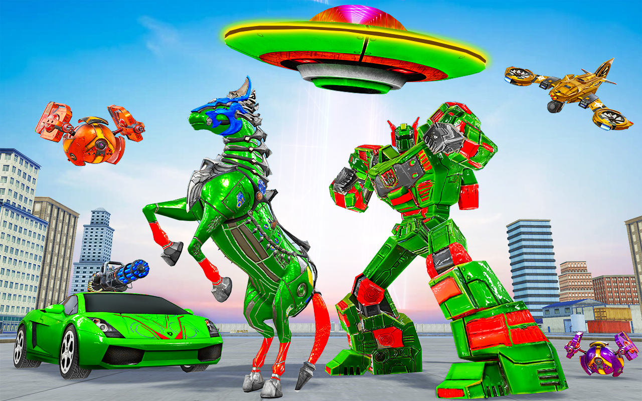 اسکرین شات 2 برنامه Horse Robot Car Game Robot War