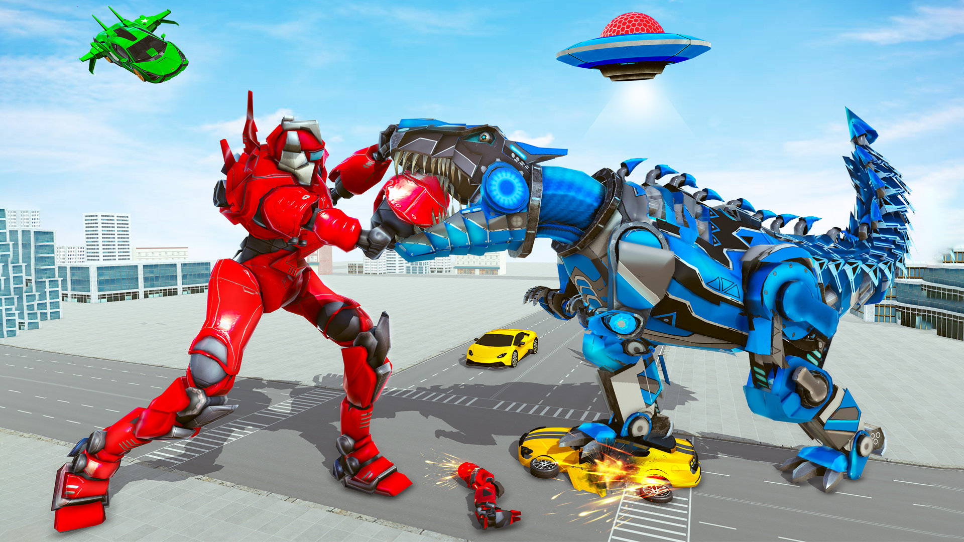 اسکرین شات 5 برنامه Police Dino Robot Car Game 3d