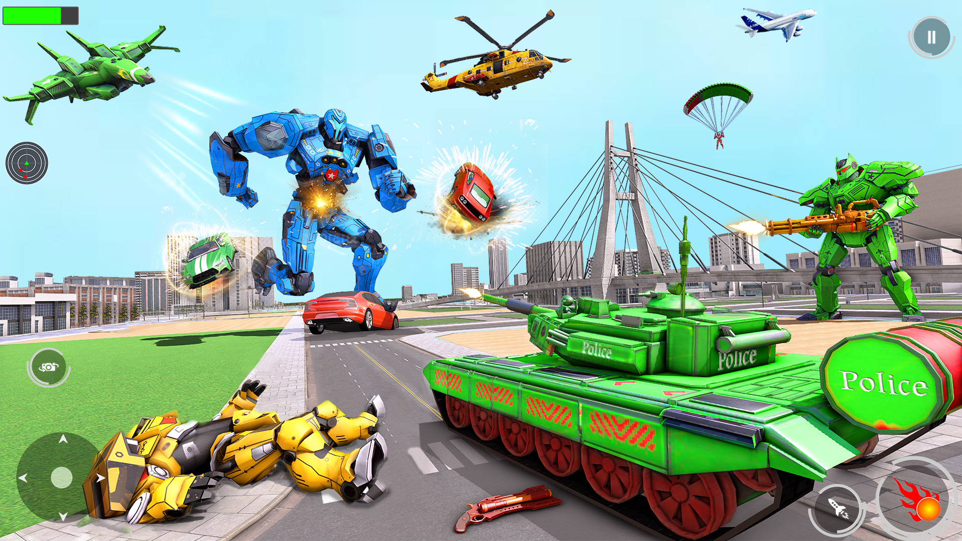 اسکرین شات 1 بازی Police Tank Robot Transform 3d