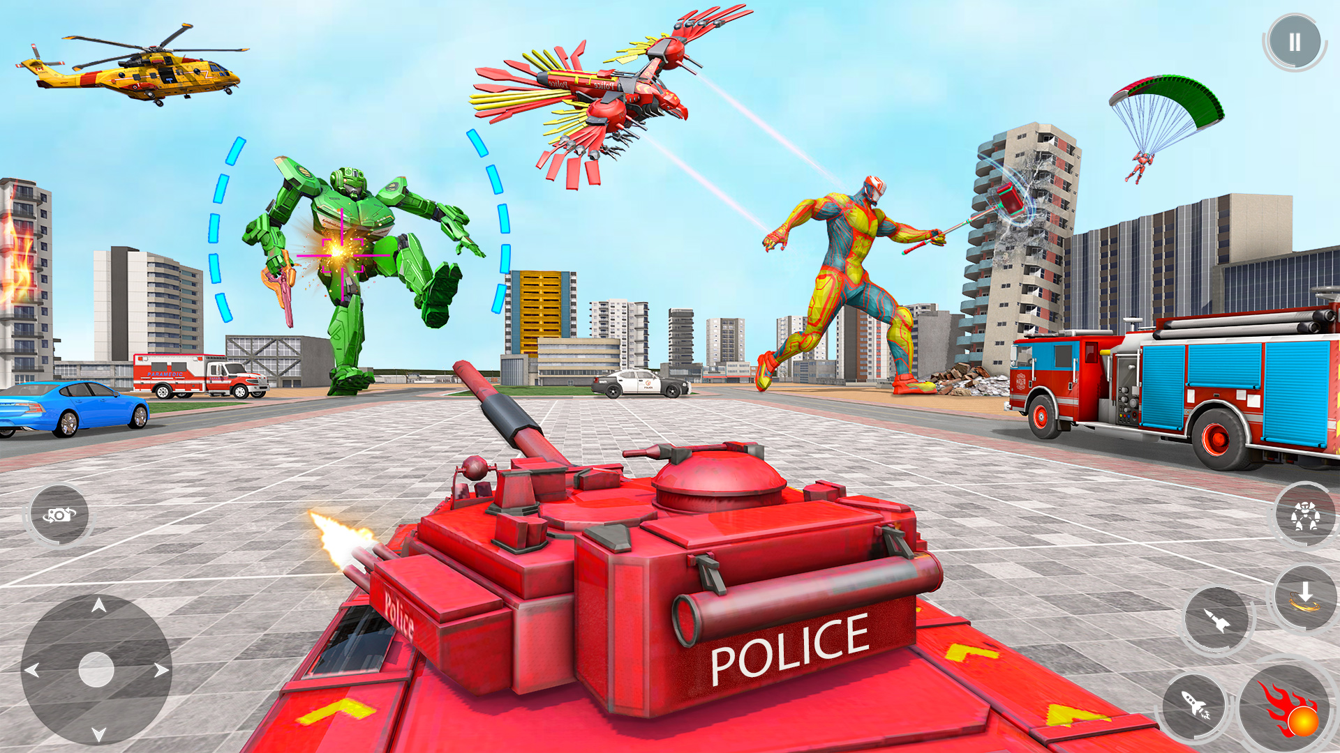 اسکرین شات 2 بازی Police Tank Robot Transform 3d