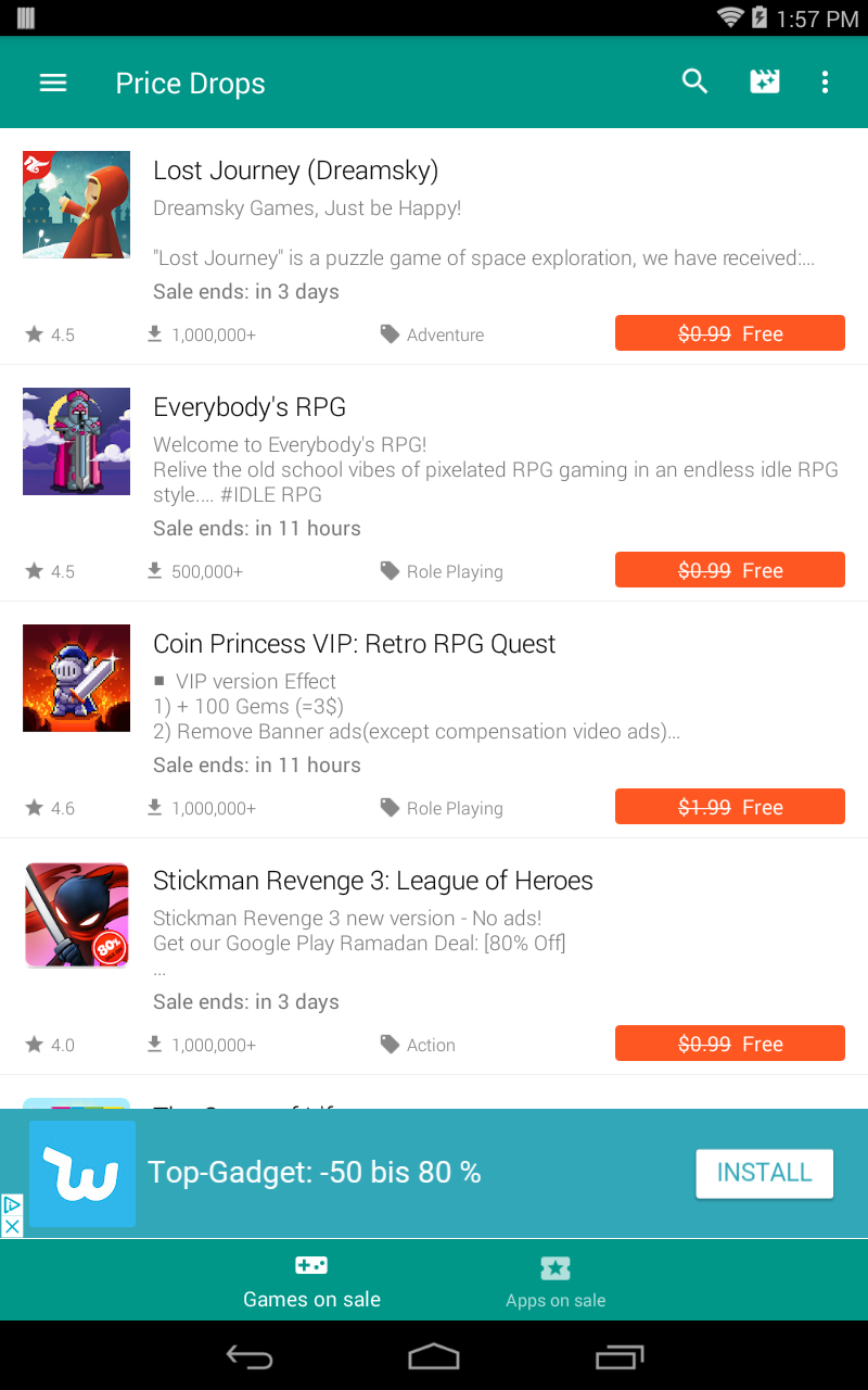 اسکرین شات 3 برنامه Price Drop App - Paid apps on