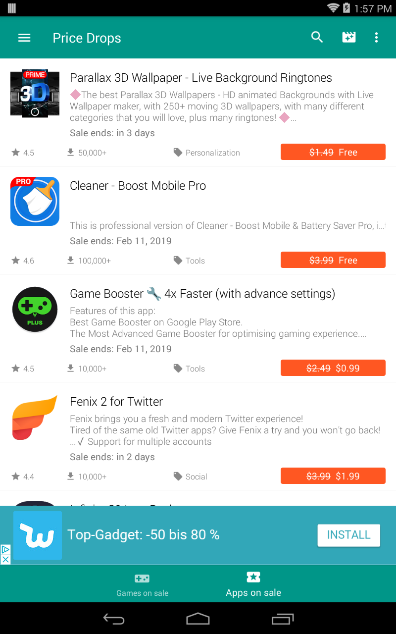 اسکرین شات 4 برنامه Price Drop App - Paid apps on
