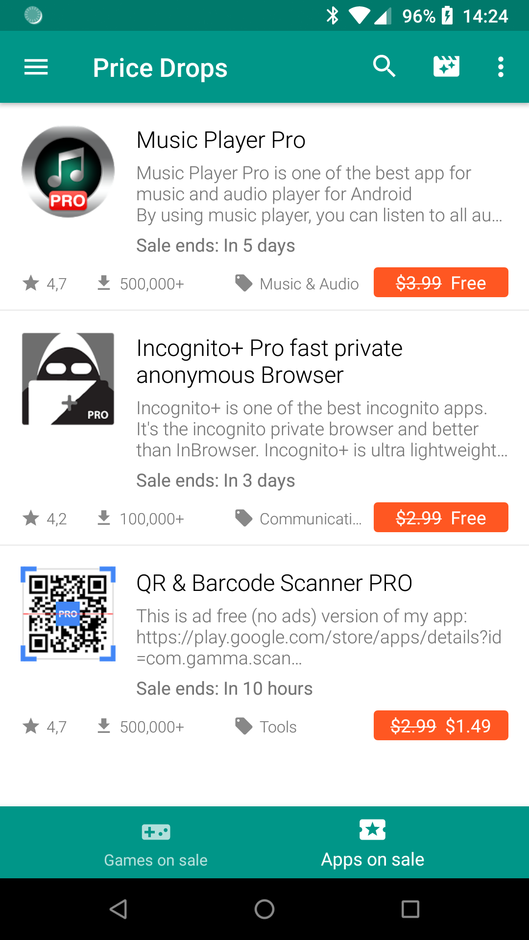 اسکرین شات 2 برنامه Price Drop App - Paid apps on