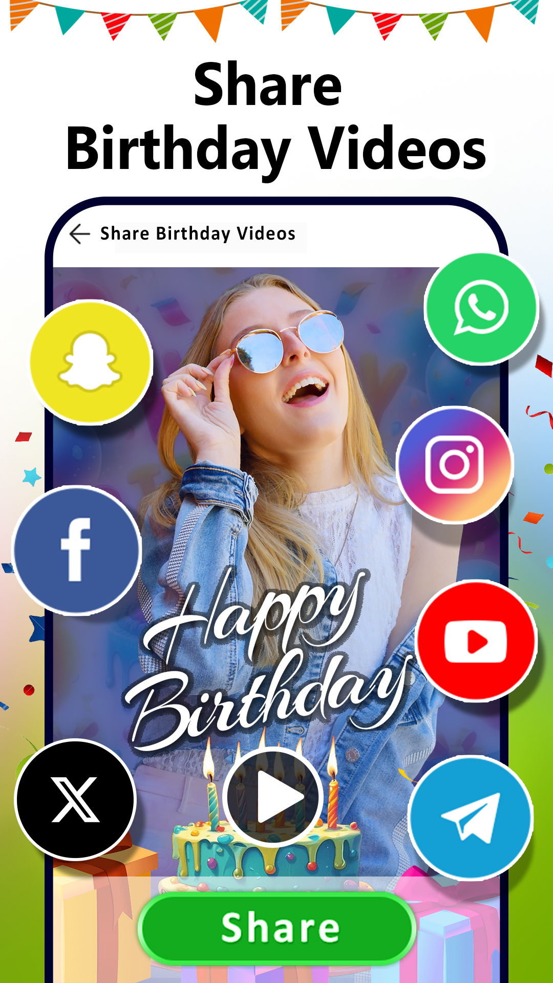 اسکرین شات 6 برنامه Birthday Video Maker with Song