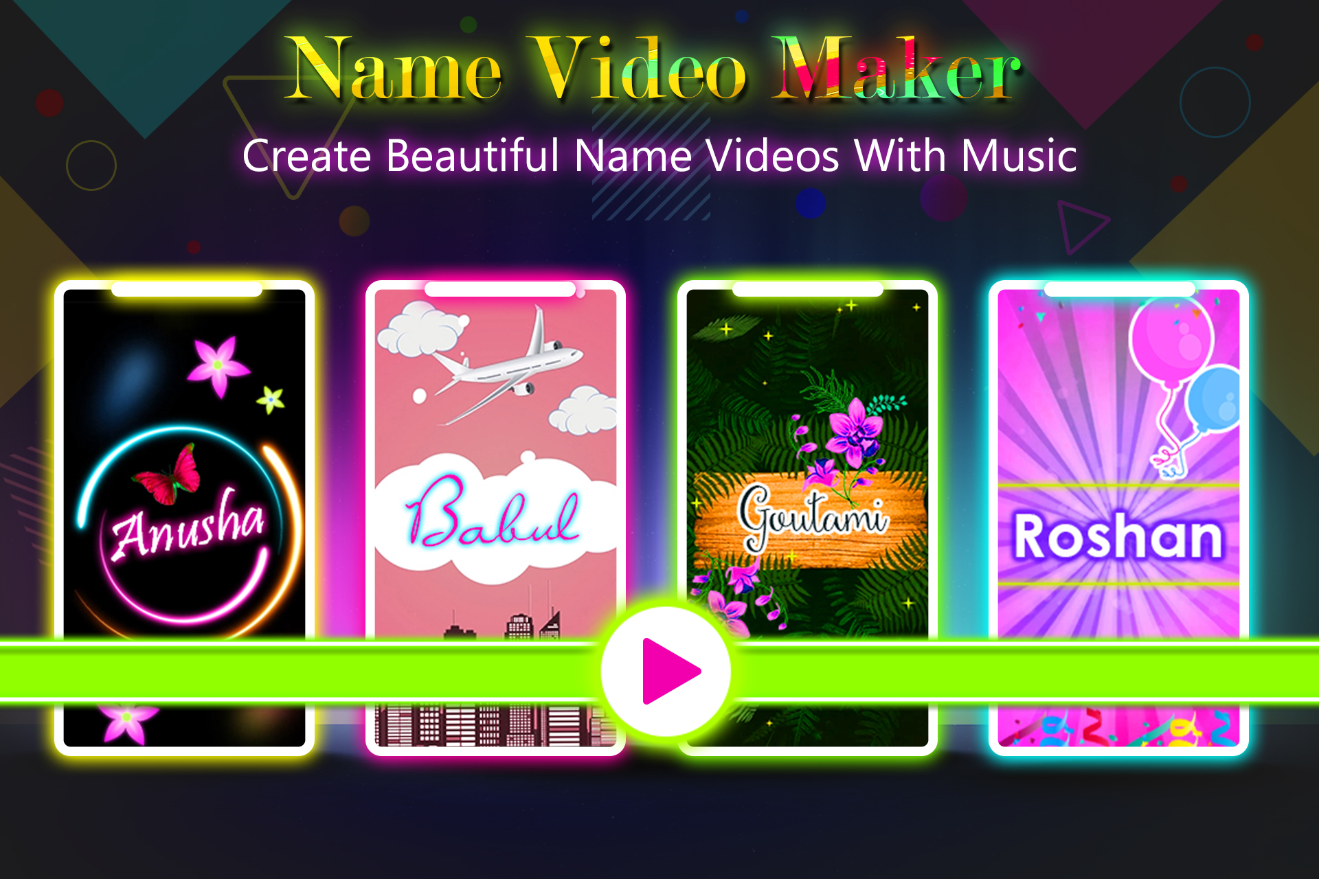 اسکرین شات 3 برنامه Name Video Maker - Status 2024