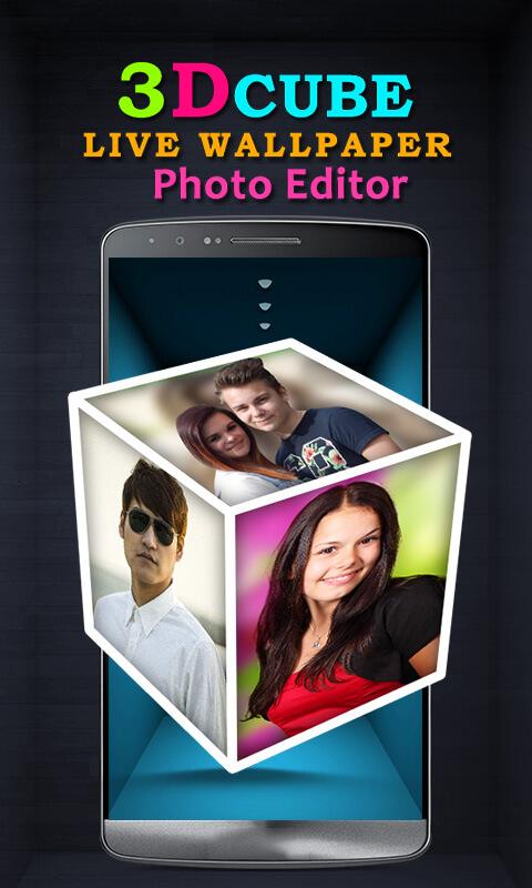 اسکرین شات 1 برنامه 3D Cube Live Wallpaper Editor