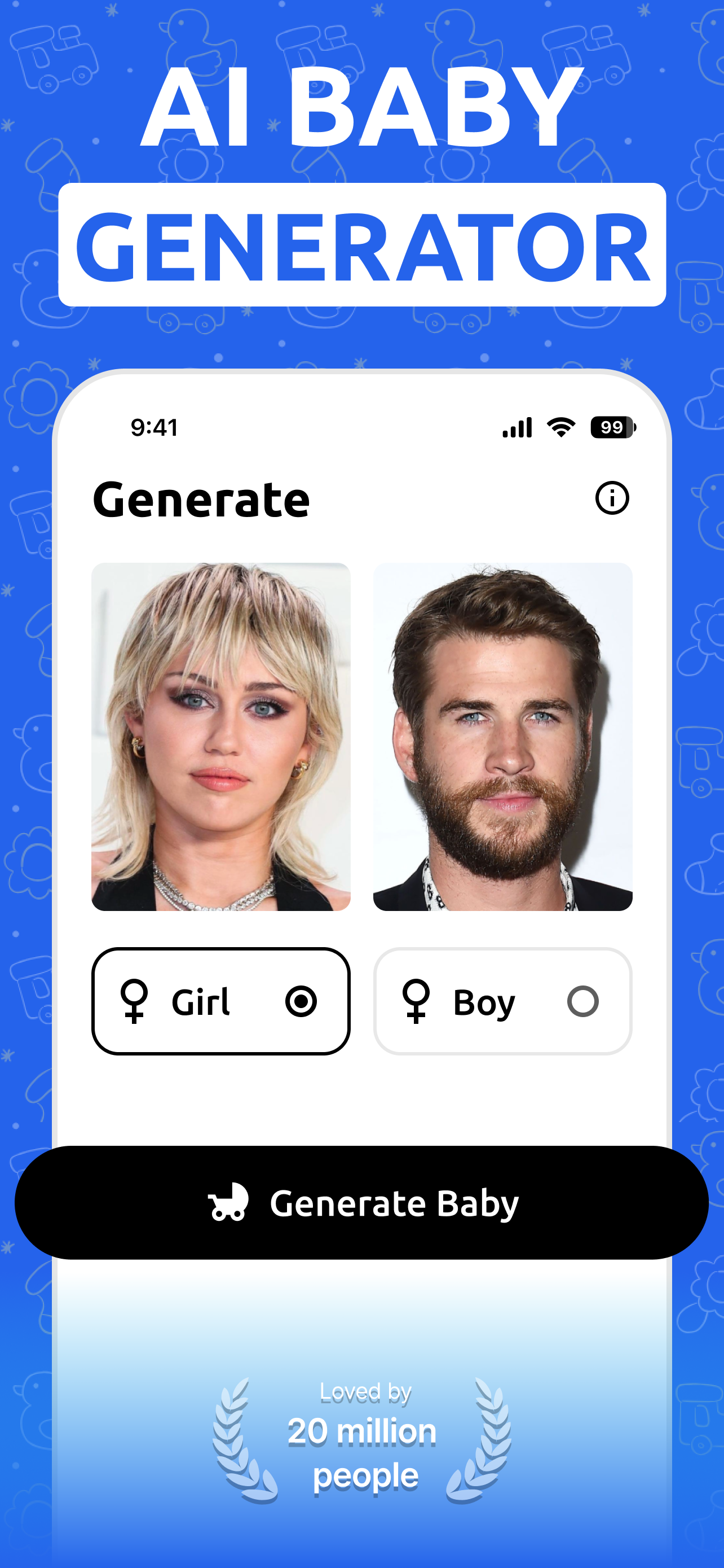 اسکرین شات 1 برنامه AI Baby Generator - MiniMe