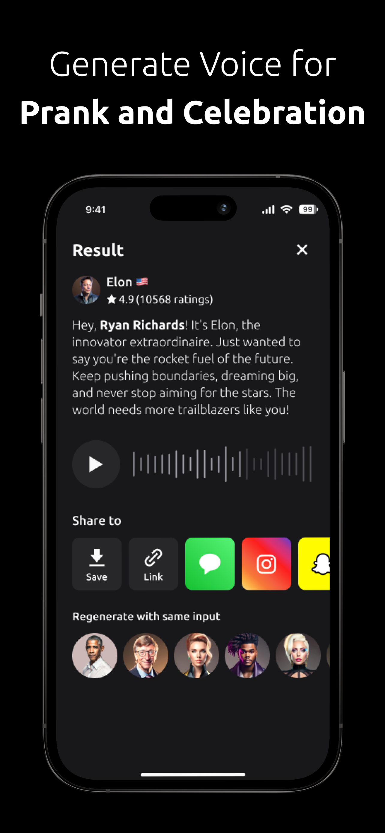 اسکرین شات 3 برنامه VoiceAI - AI Voice Generator