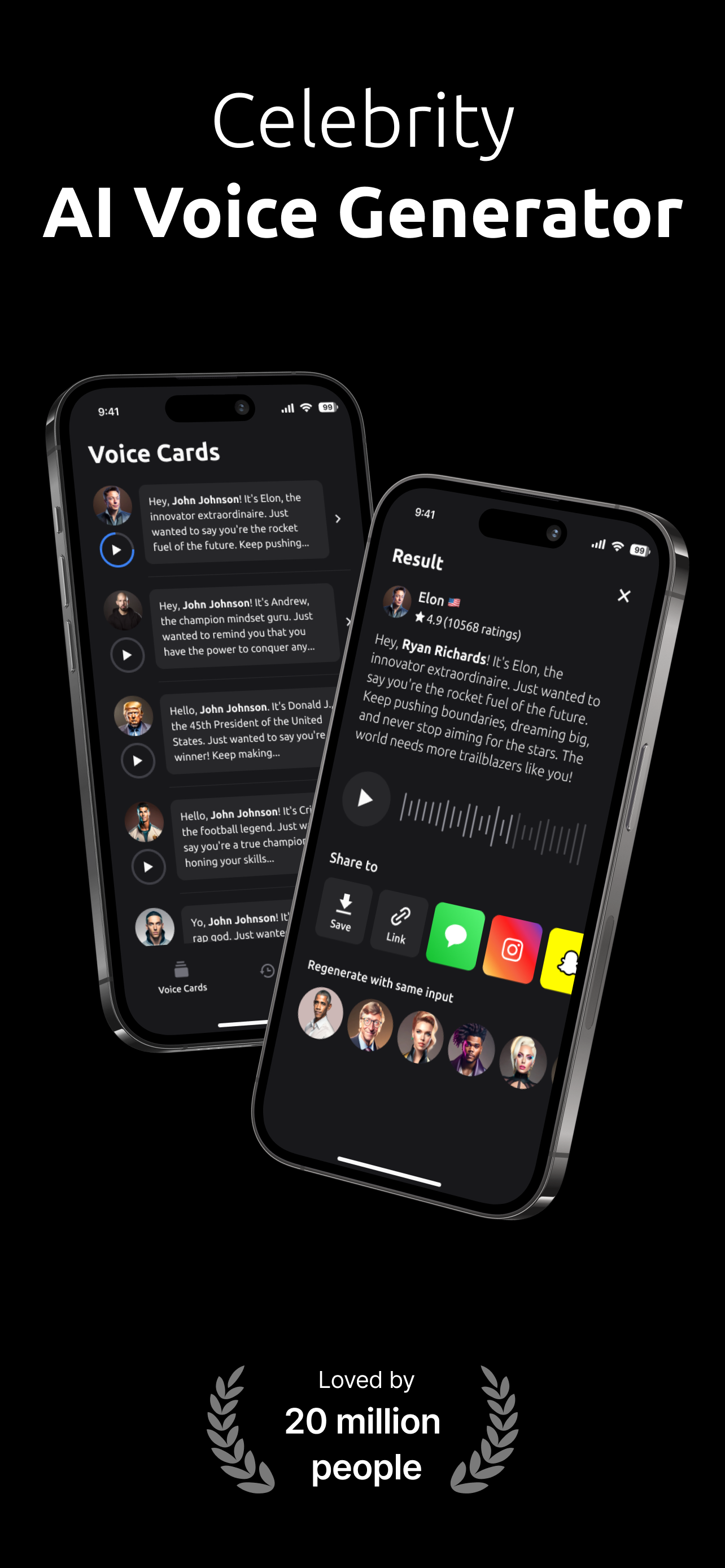 اسکرین شات 1 برنامه VoiceAI - AI Voice Generator