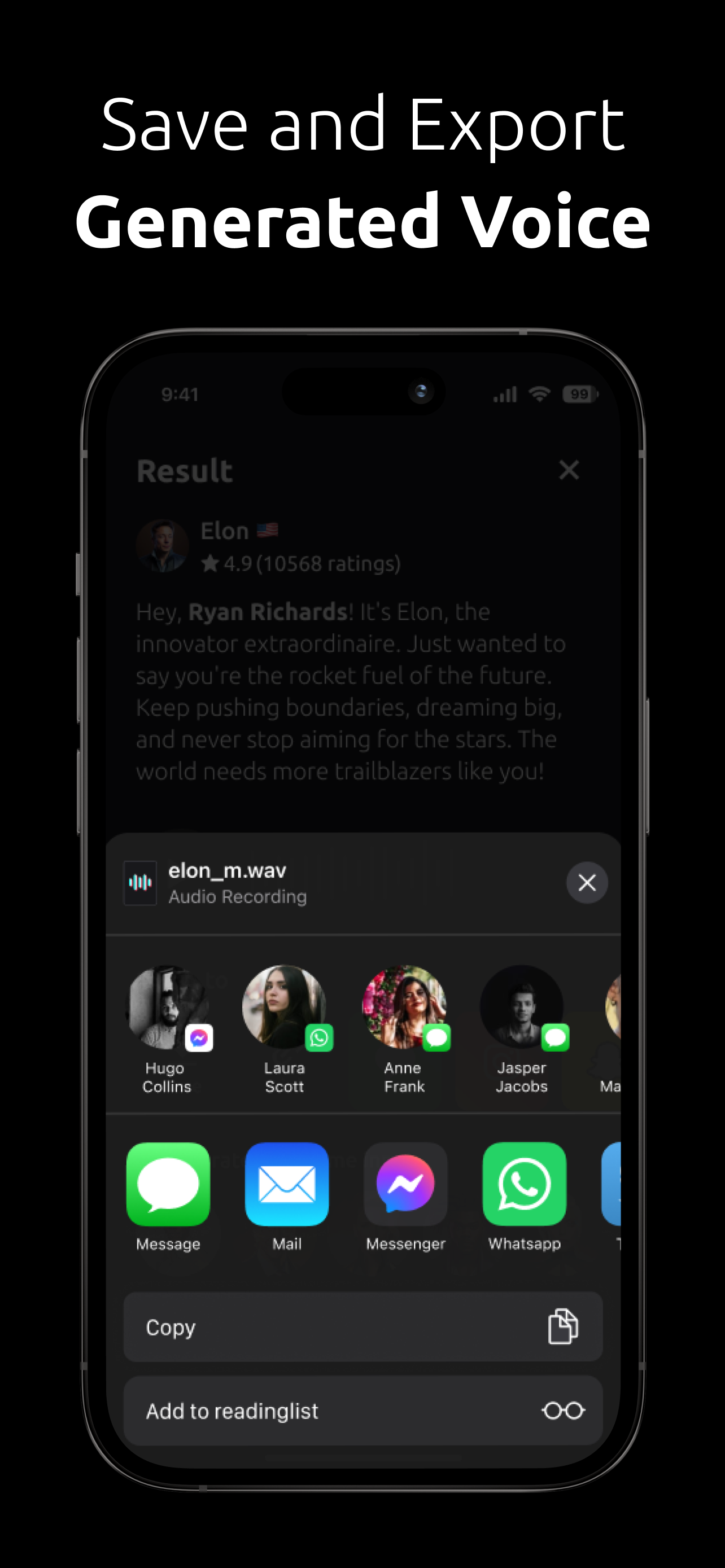 اسکرین شات 4 برنامه VoiceAI - AI Voice Generator