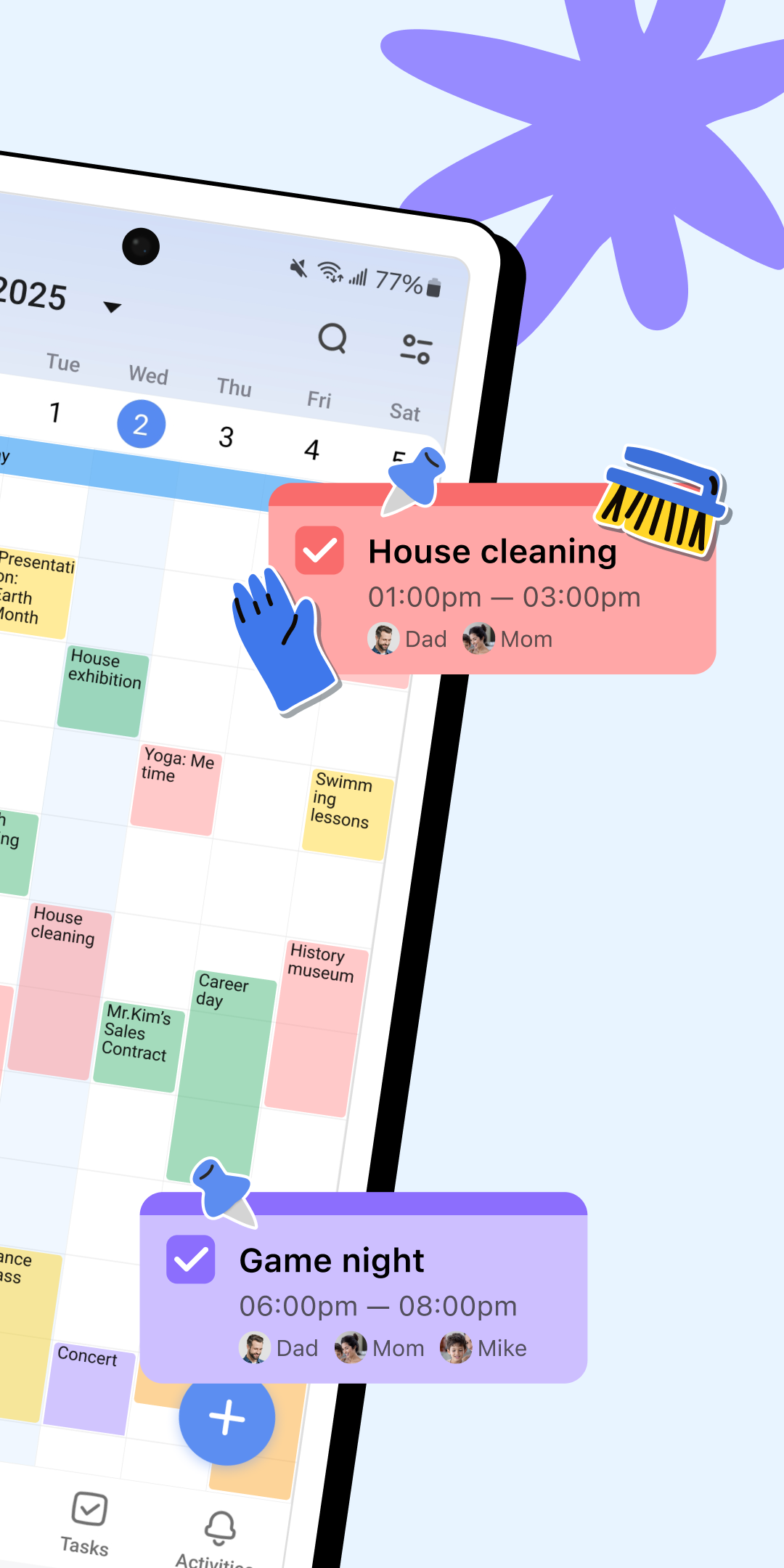 اسکرین شات 2 برنامه Family Shared Calendar: FamCal