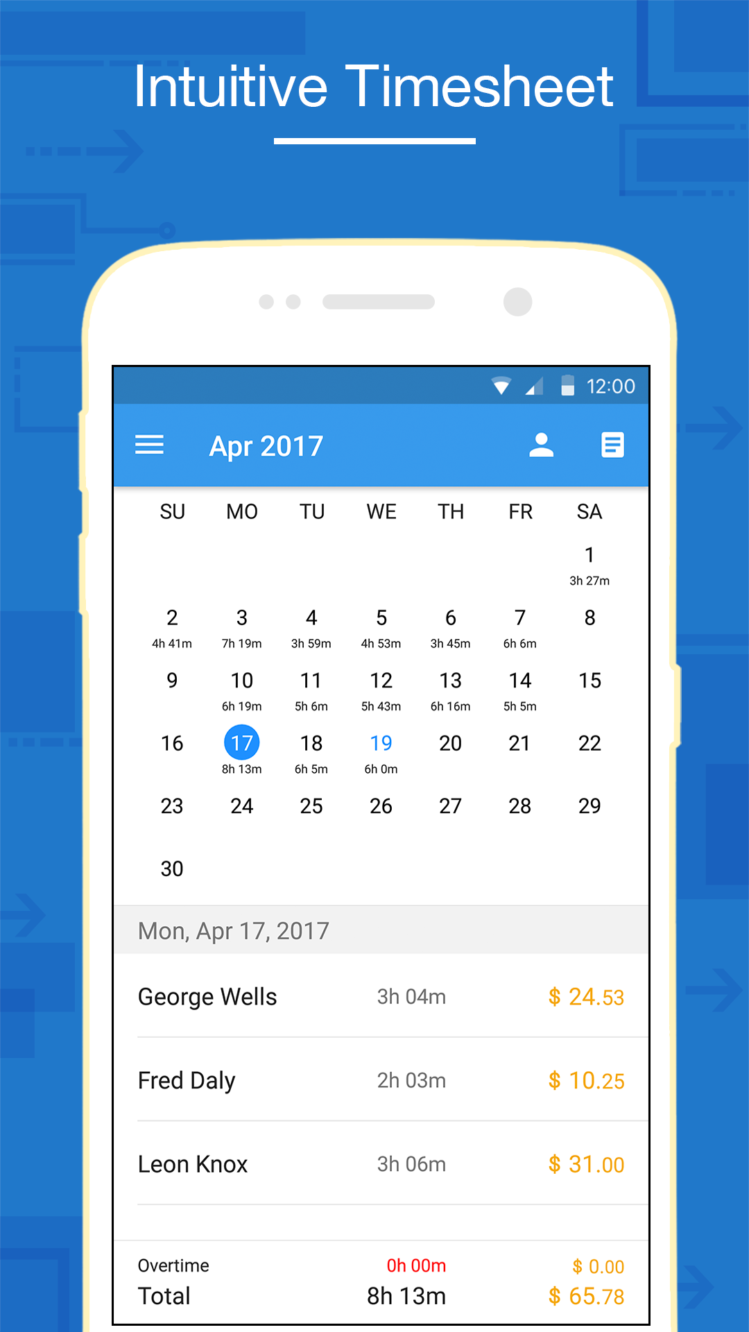 اسکرین شات 2 برنامه Hours Keeper - Time Tracking