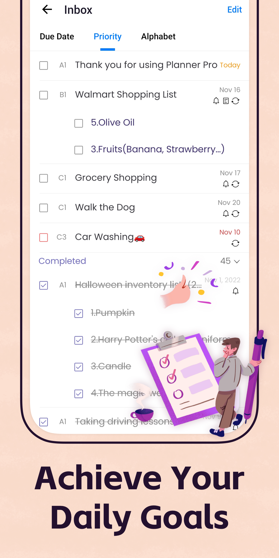 اسکرین شات 4 برنامه Planner Pro - Daily Calendar