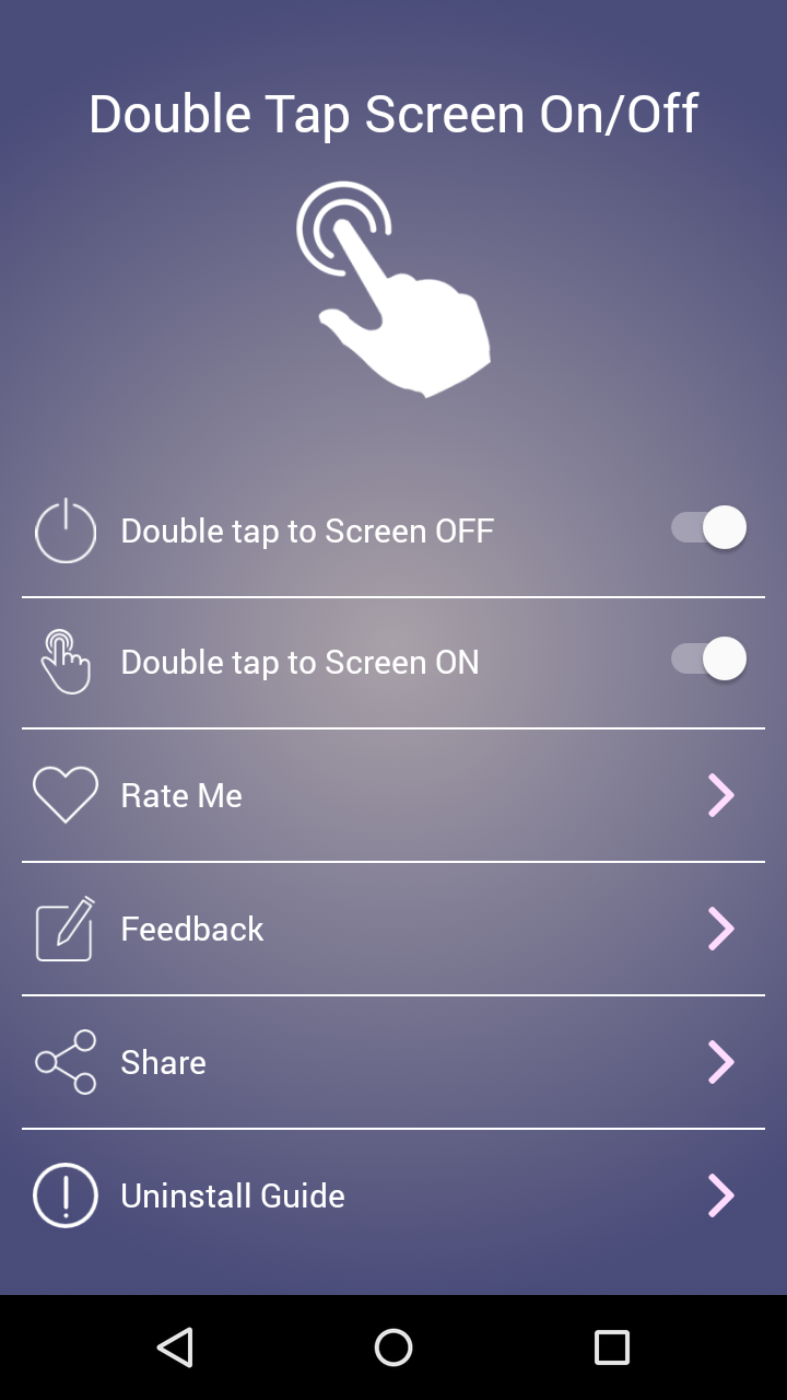 اسکرین شات 6 برنامه Double Tap Screen On/Off