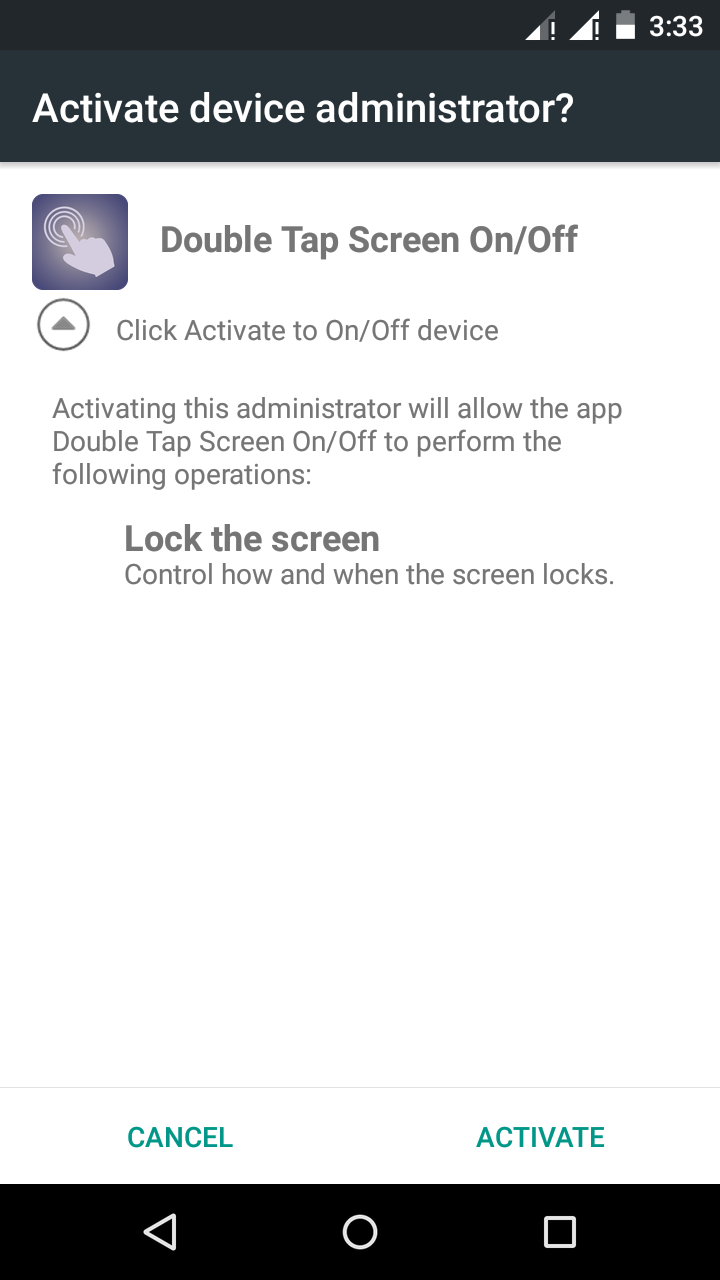 اسکرین شات 3 برنامه Double Tap Screen On/Off