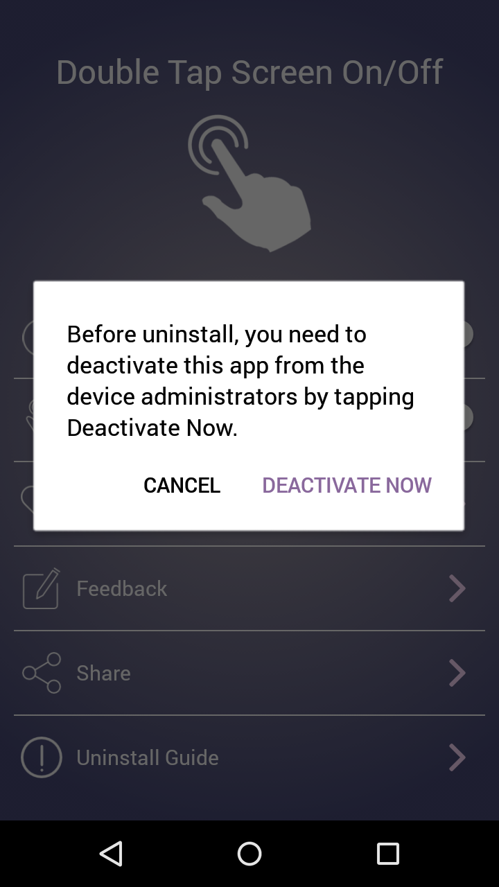 اسکرین شات 7 برنامه Double Tap Screen On/Off