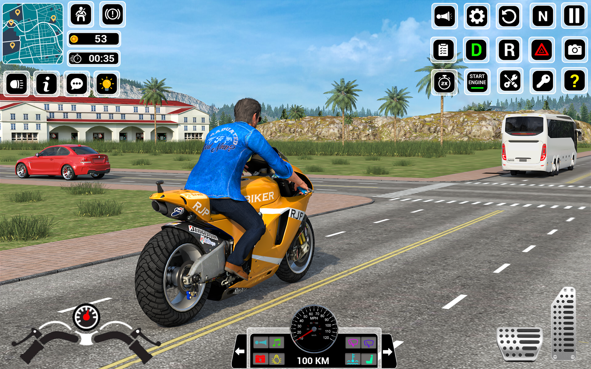 اسکرین شات 3 برنامه Open World Bike Driving Games