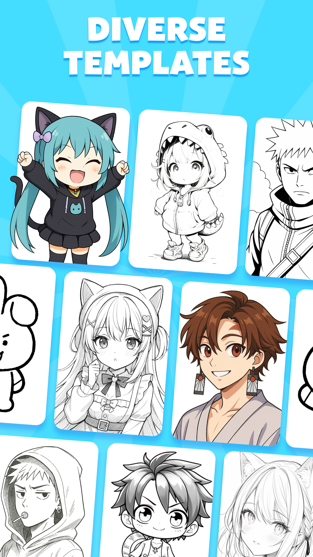 اسکرین شات 2 برنامه Draw Anime: Easy AR Drawing