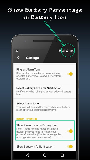 اسکرین شات 3 برنامه Battery Full Alarm