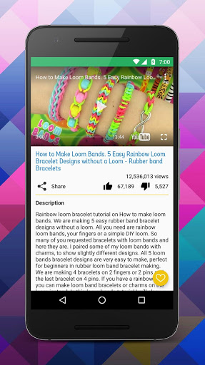 اسکرین شات 5 برنامه DIY Loom Tutorials Videos