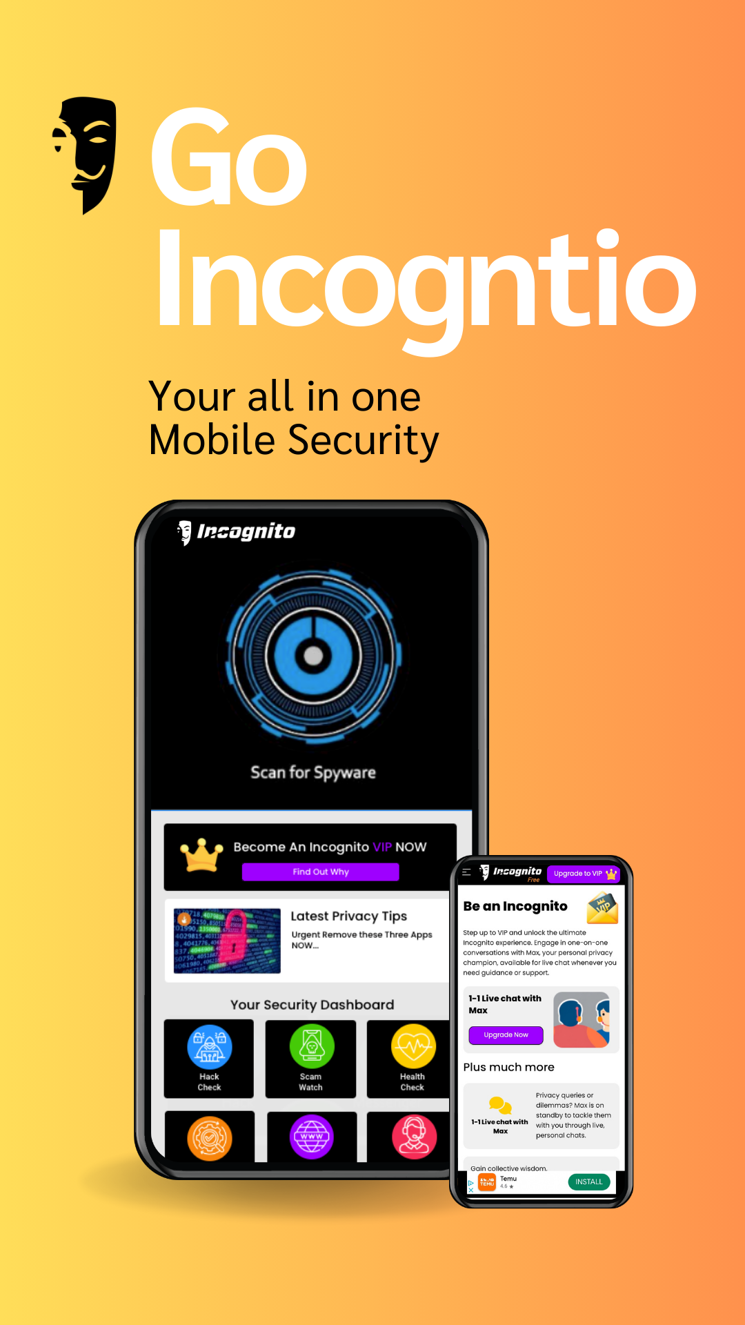 اسکرین شات 1 برنامه Spyware Detector Anti Spy Scan