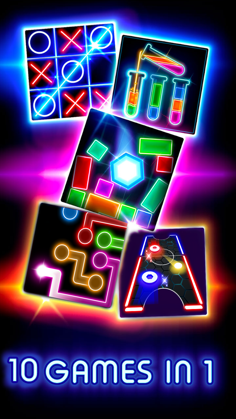 اسکرین شات 3 برنامه Tic Tac Toe Glow: 2 Players