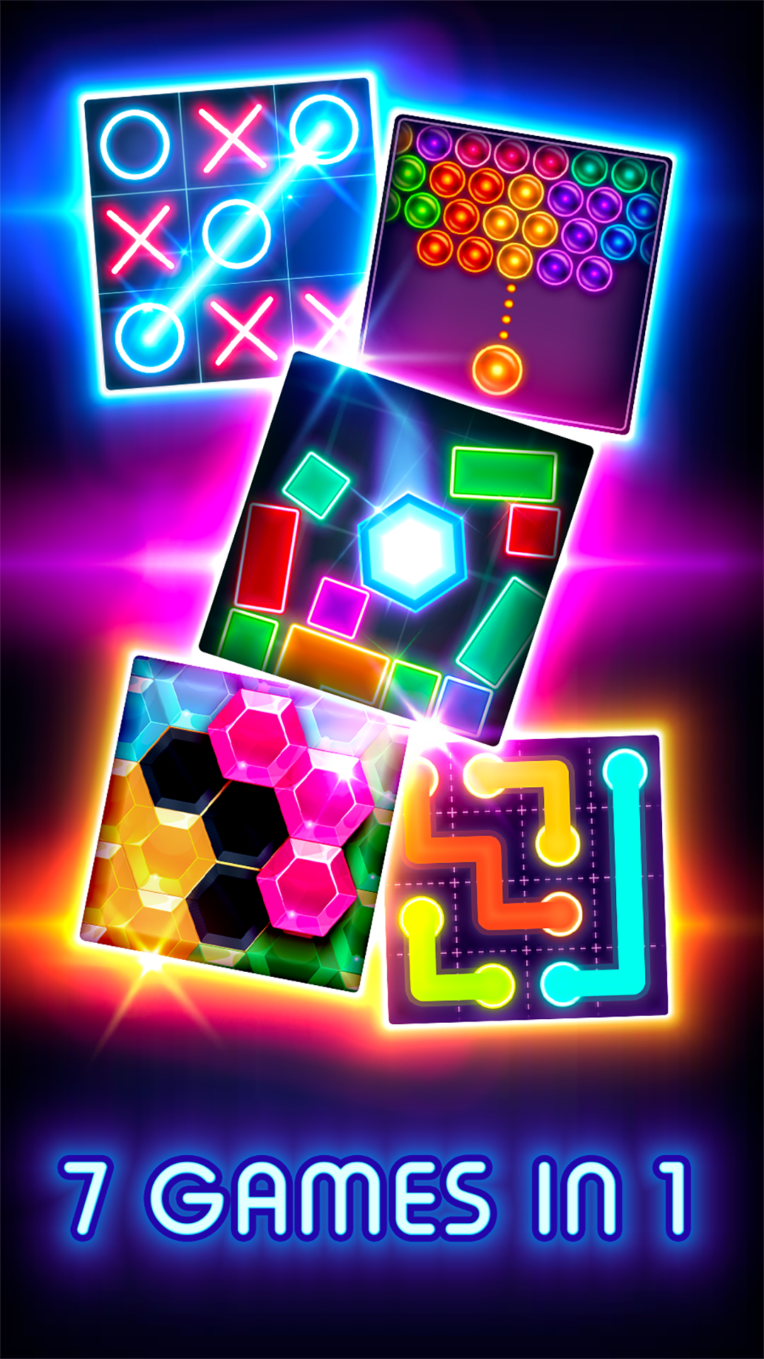اسکرین شات 3 برنامه Tic Tac Toe Glow: 2 Players