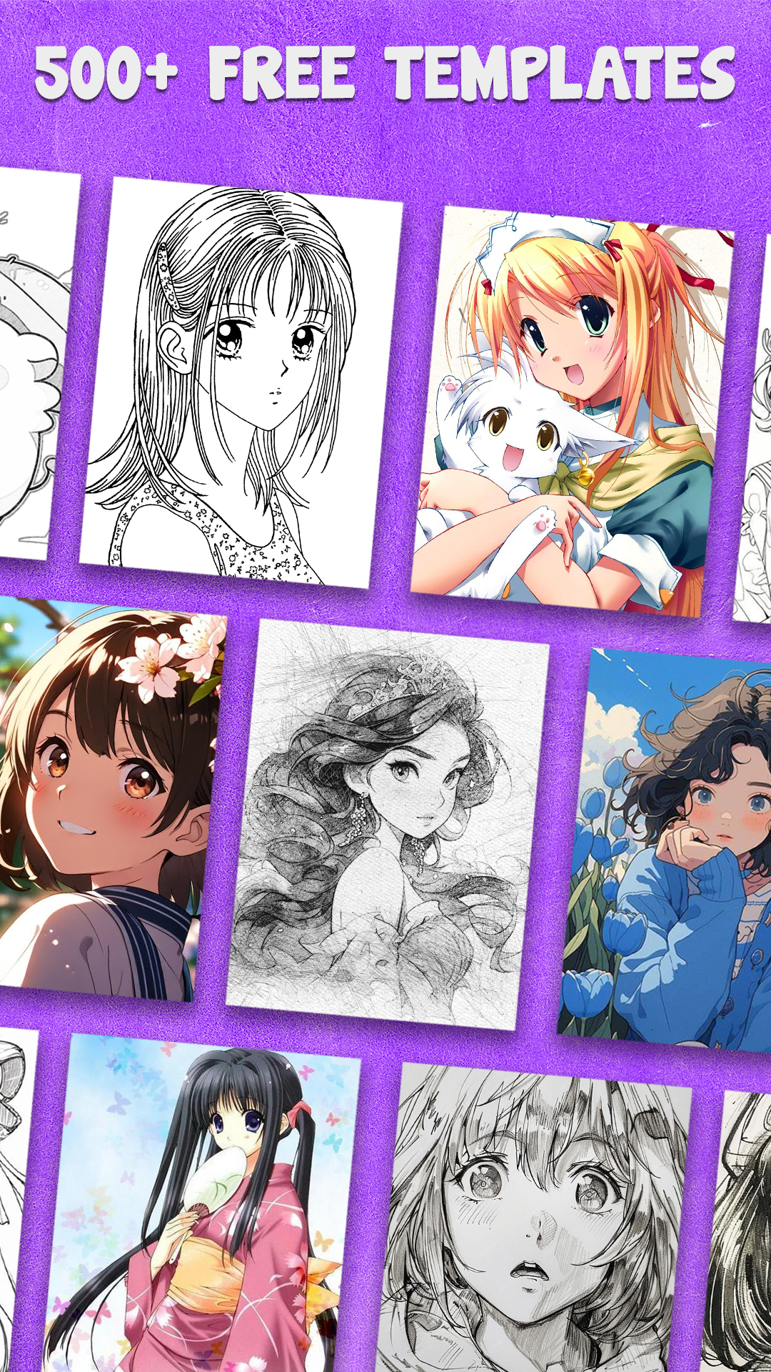 اسکرین شات 3 برنامه AR Drawing Anime Sketch