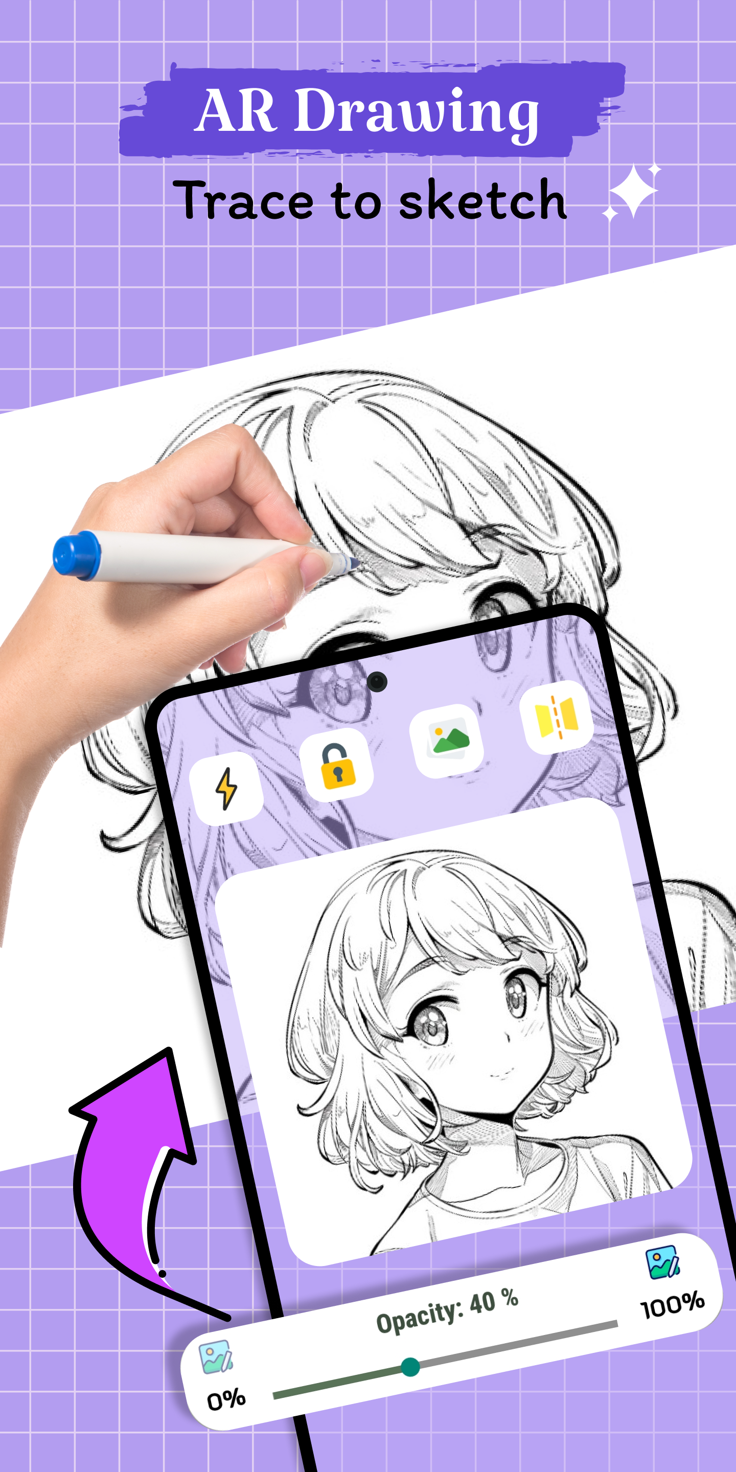 اسکرین شات 1 برنامه AR Drawing: Sketch, Art, Trace