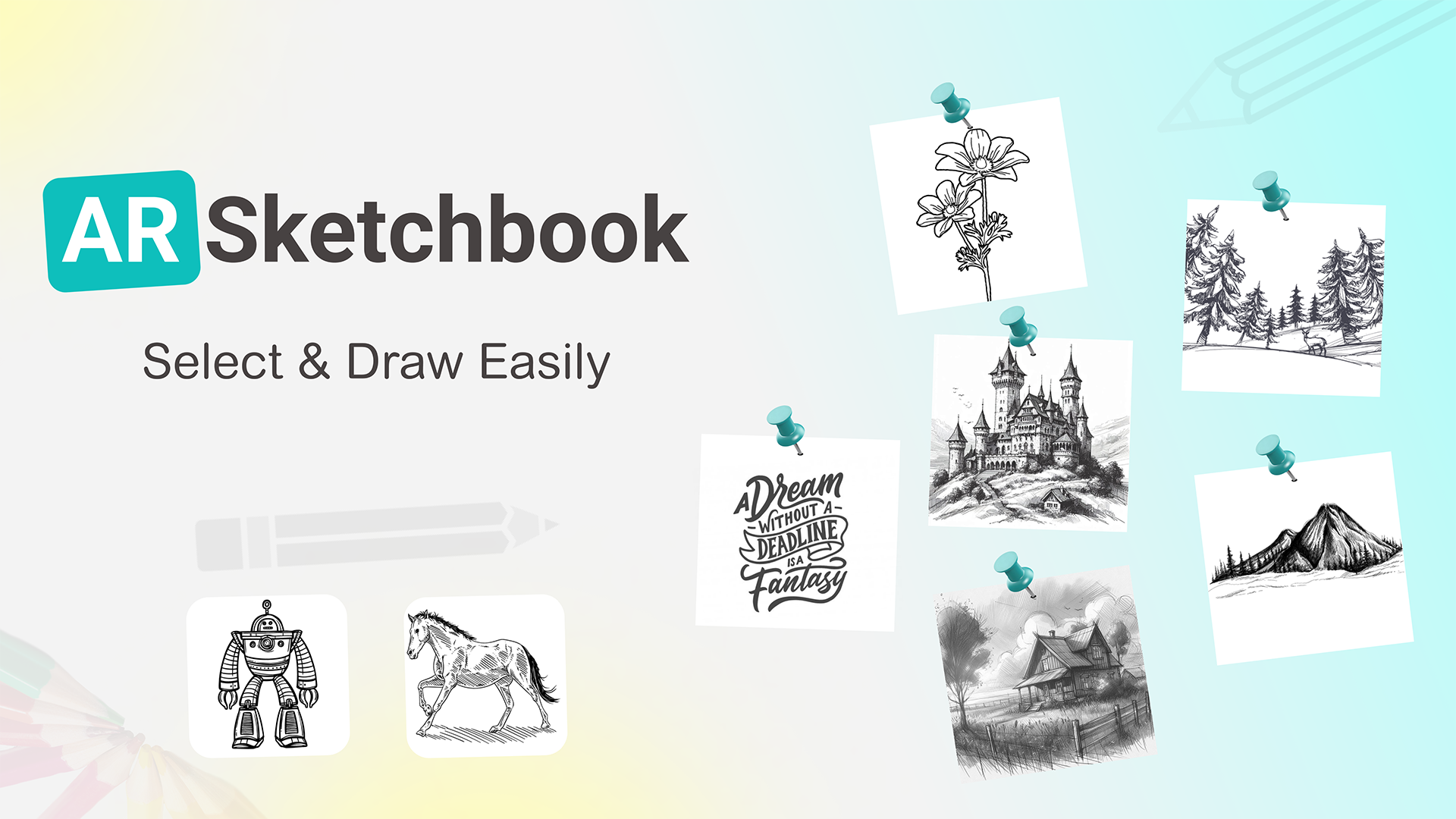 اسکرین شات 1 برنامه Draw AR Sketch: Trace App