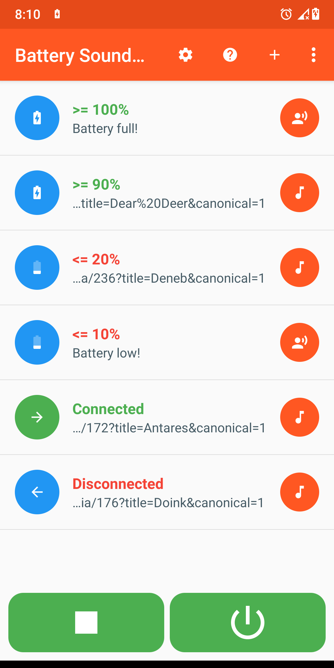 اسکرین شات 1 برنامه Battery Sound Notification