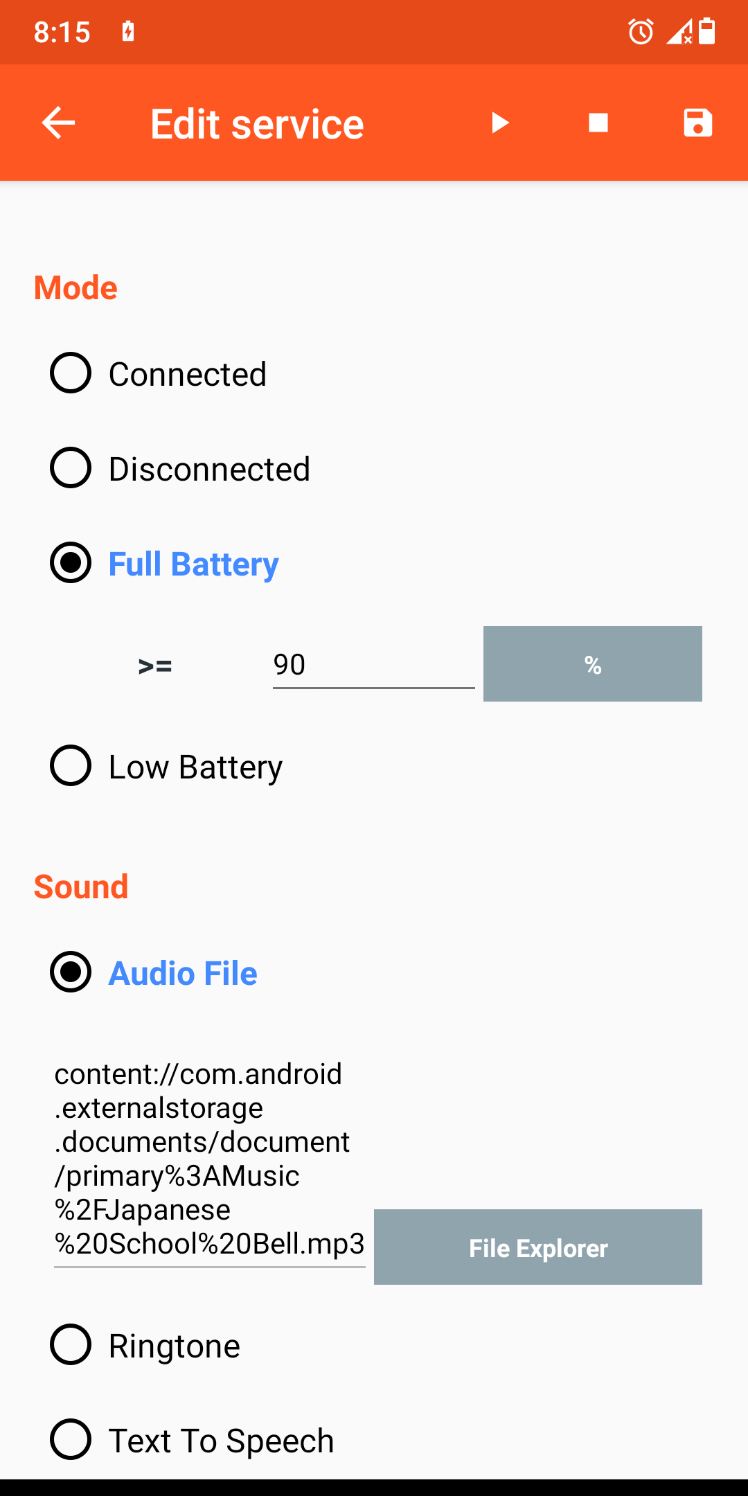 اسکرین شات 8 برنامه Battery Sound Notification