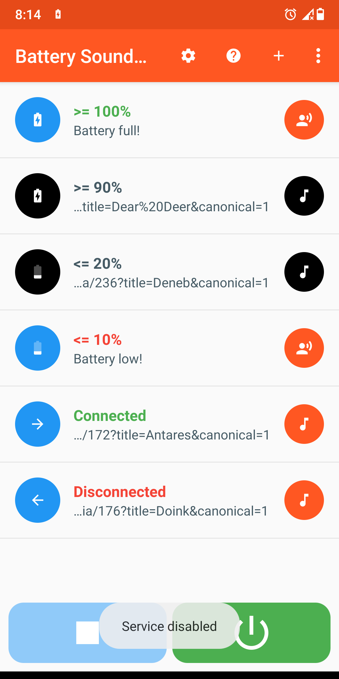 اسکرین شات 4 برنامه Battery Sound Notification