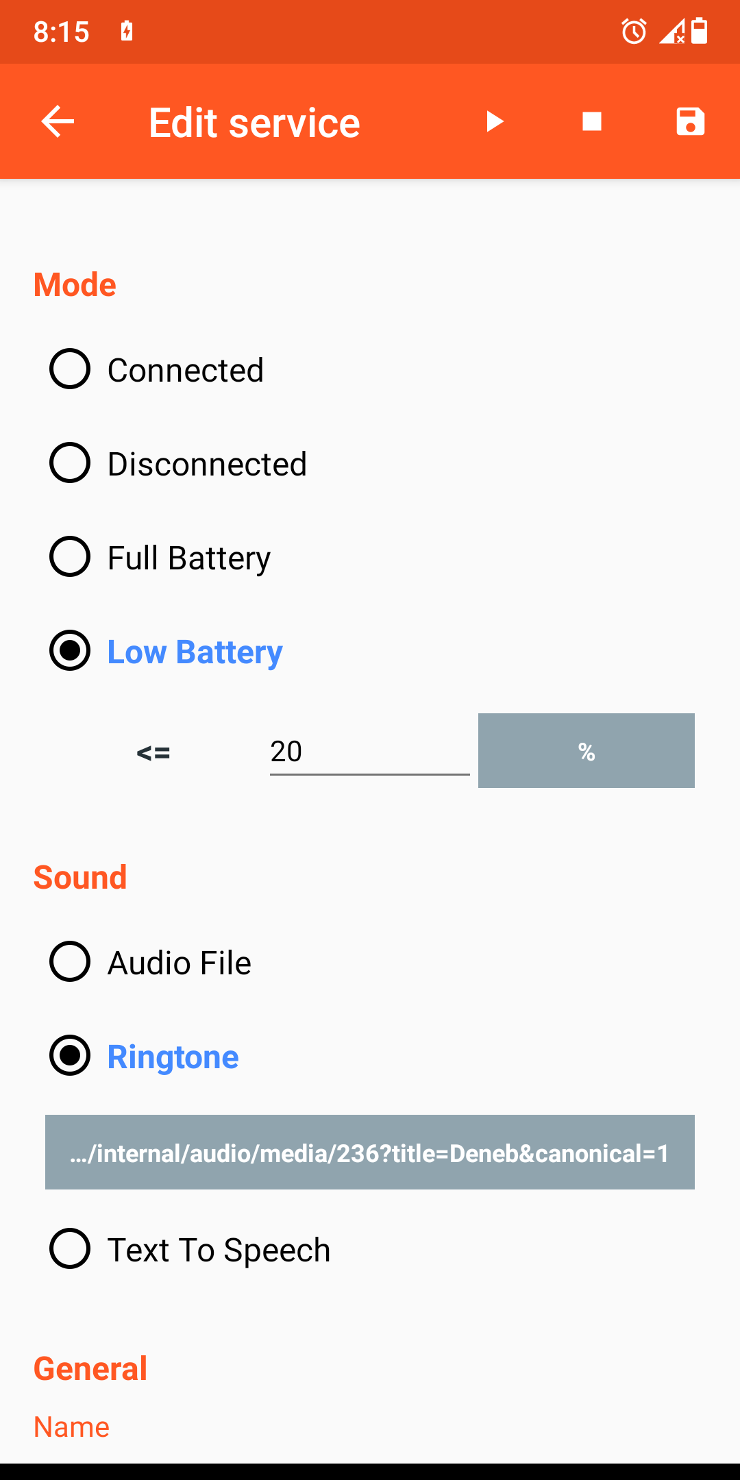 اسکرین شات 3 برنامه Battery Sound Notification
