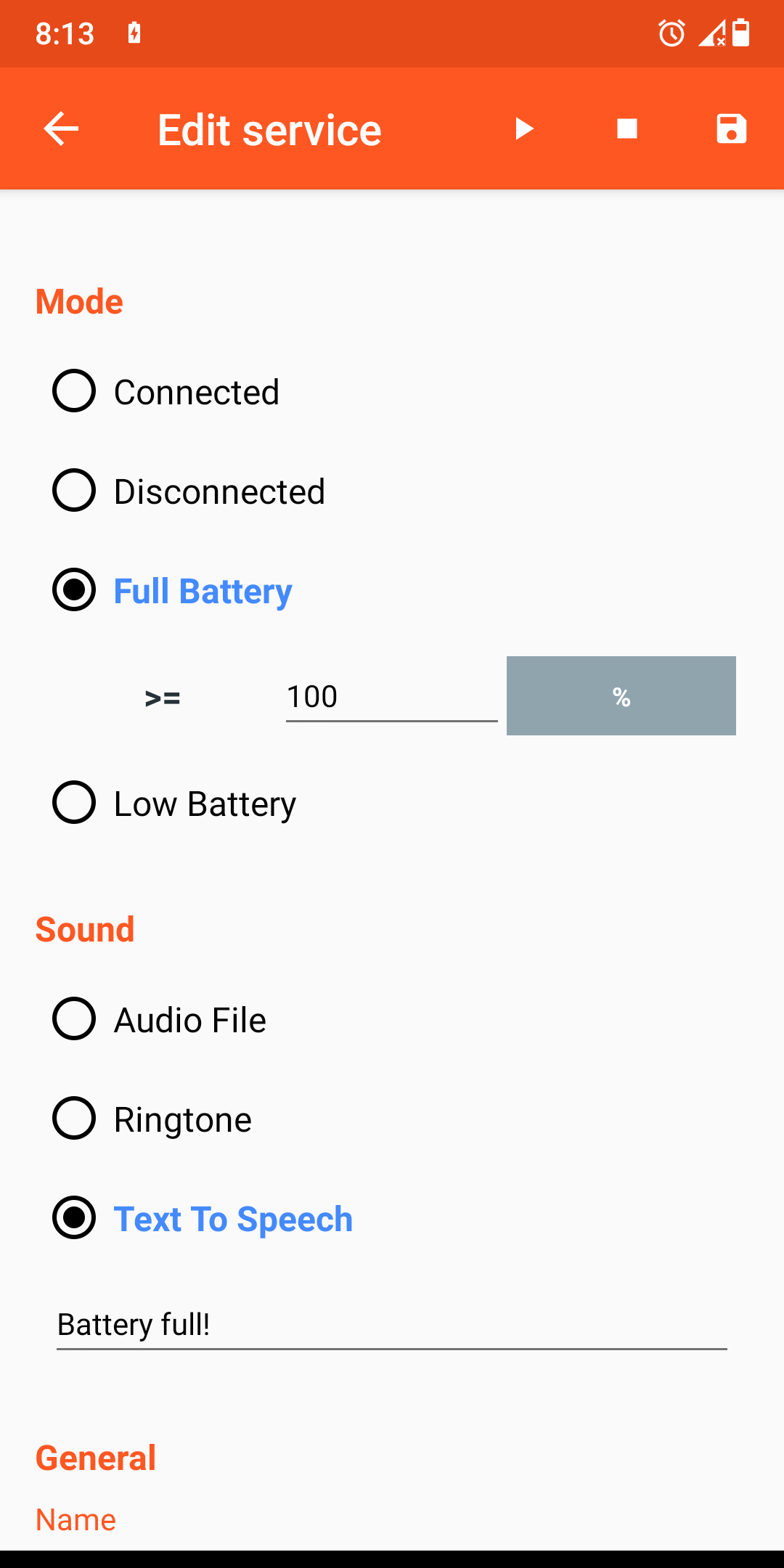 اسکرین شات 5 برنامه Battery Sound Notification