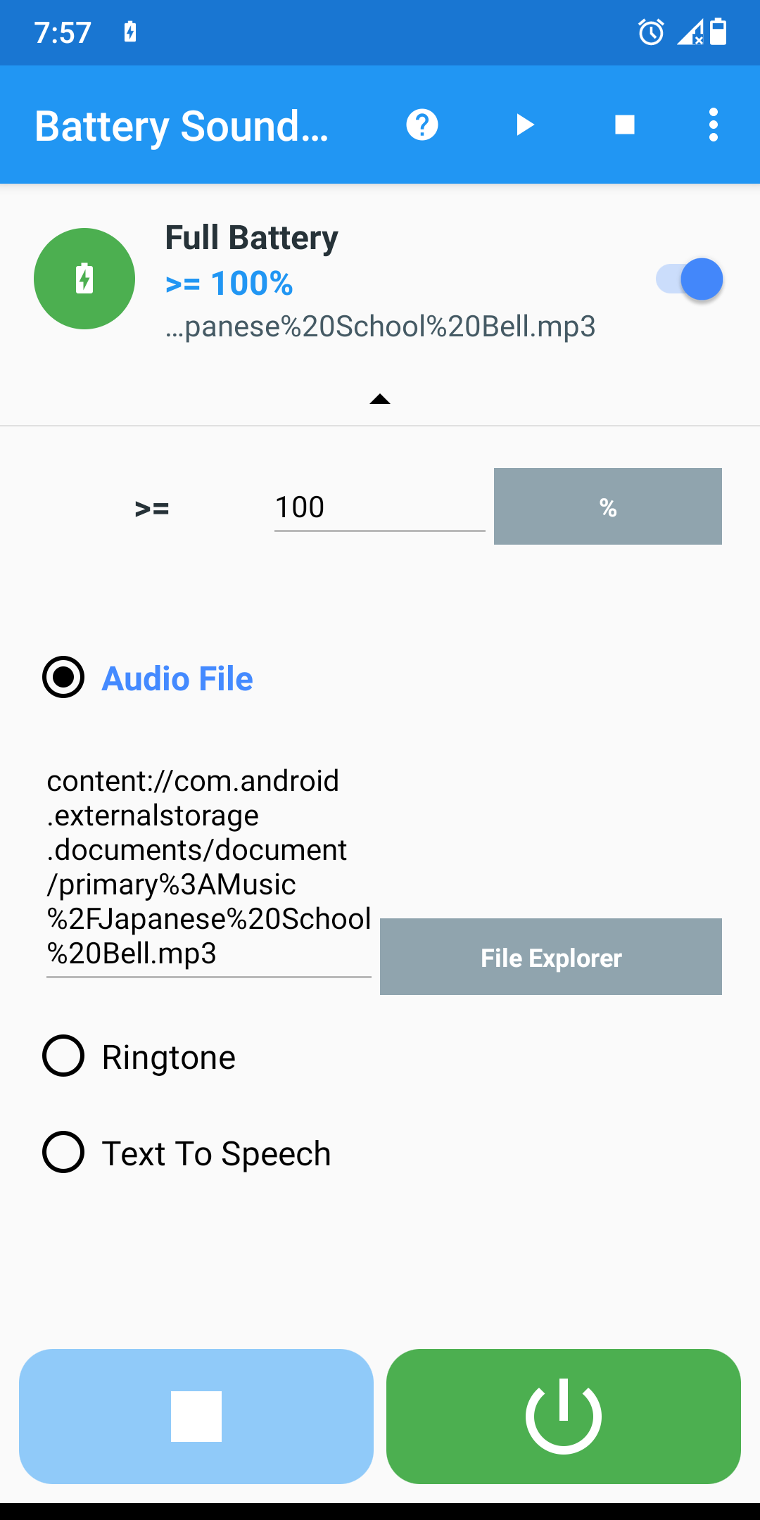 اسکرین شات 3 برنامه Battery Sound Alert